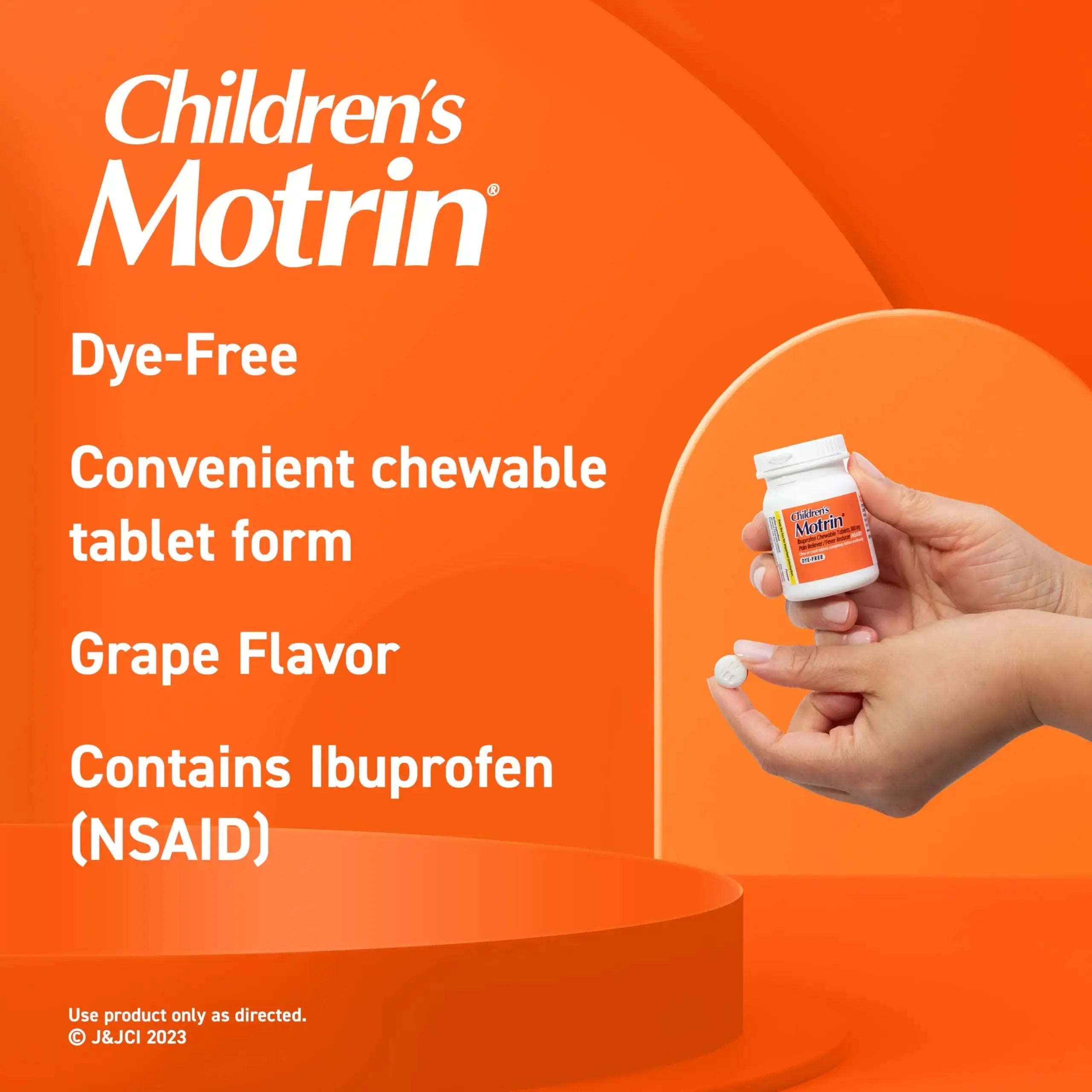 Motrin Children's Dye-Free Chewable Tablets with Ibuprofen, Kids' Fever Reducer & Pain Reliever for Sore Throat, Fever, Toothache & Pain Relief, Grape Flavor, 24 Ct MotrinAu supplements