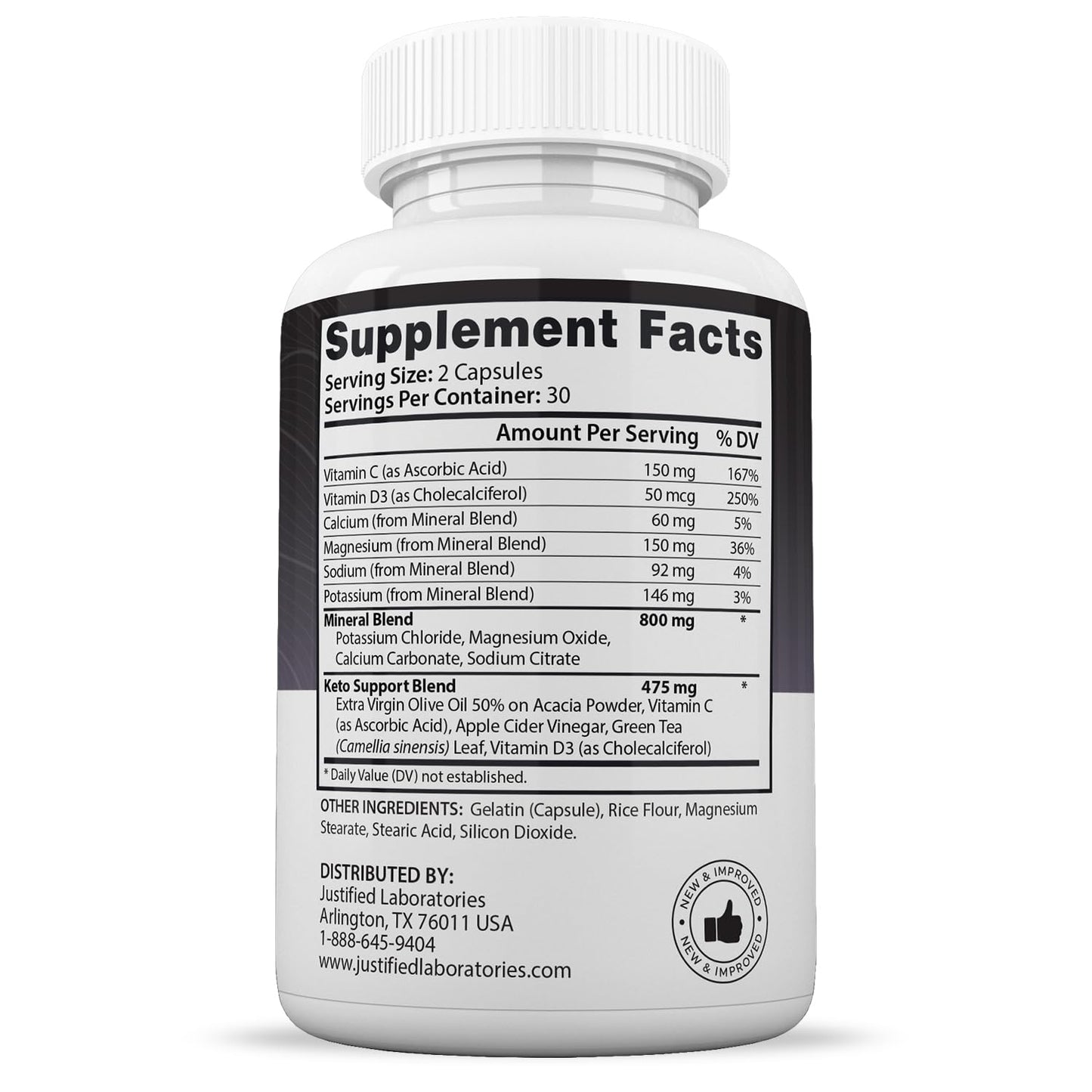 Advanced Keto 1500 Keto Pills 1275MG New & Improved Formula Contains Apple Cider Justified LaboratoriesUS supplements