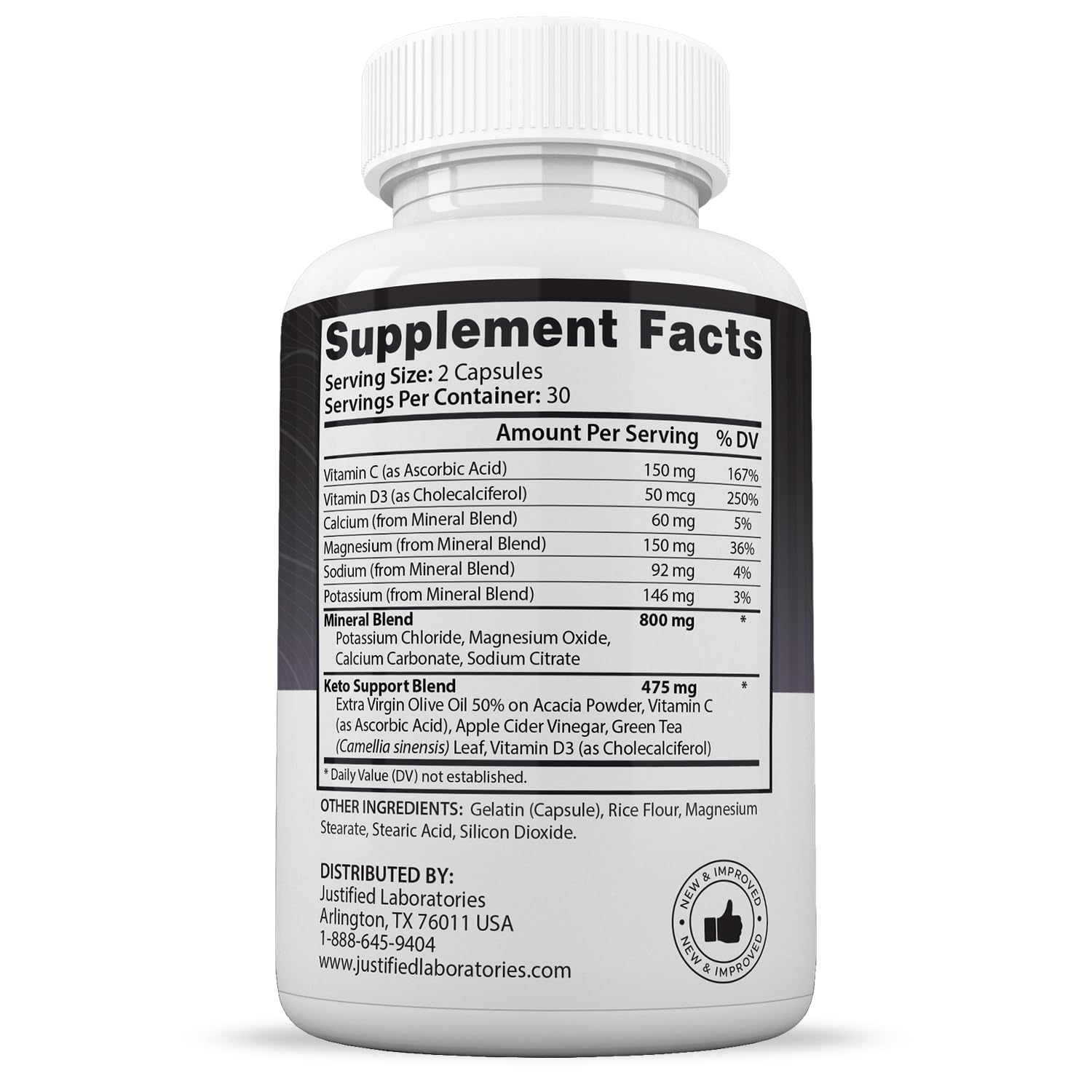 Advanced Keto 1500 Keto Pills 1275MG New & Improved Formula Contains Apple Cider Justified LaboratoriesUS supplements