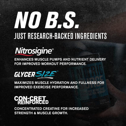 Nitric Surge Stim Free Pre Workout Powder - Caffeine Free Nitric Oxide Supplement Jacked FactoryUS supplements
