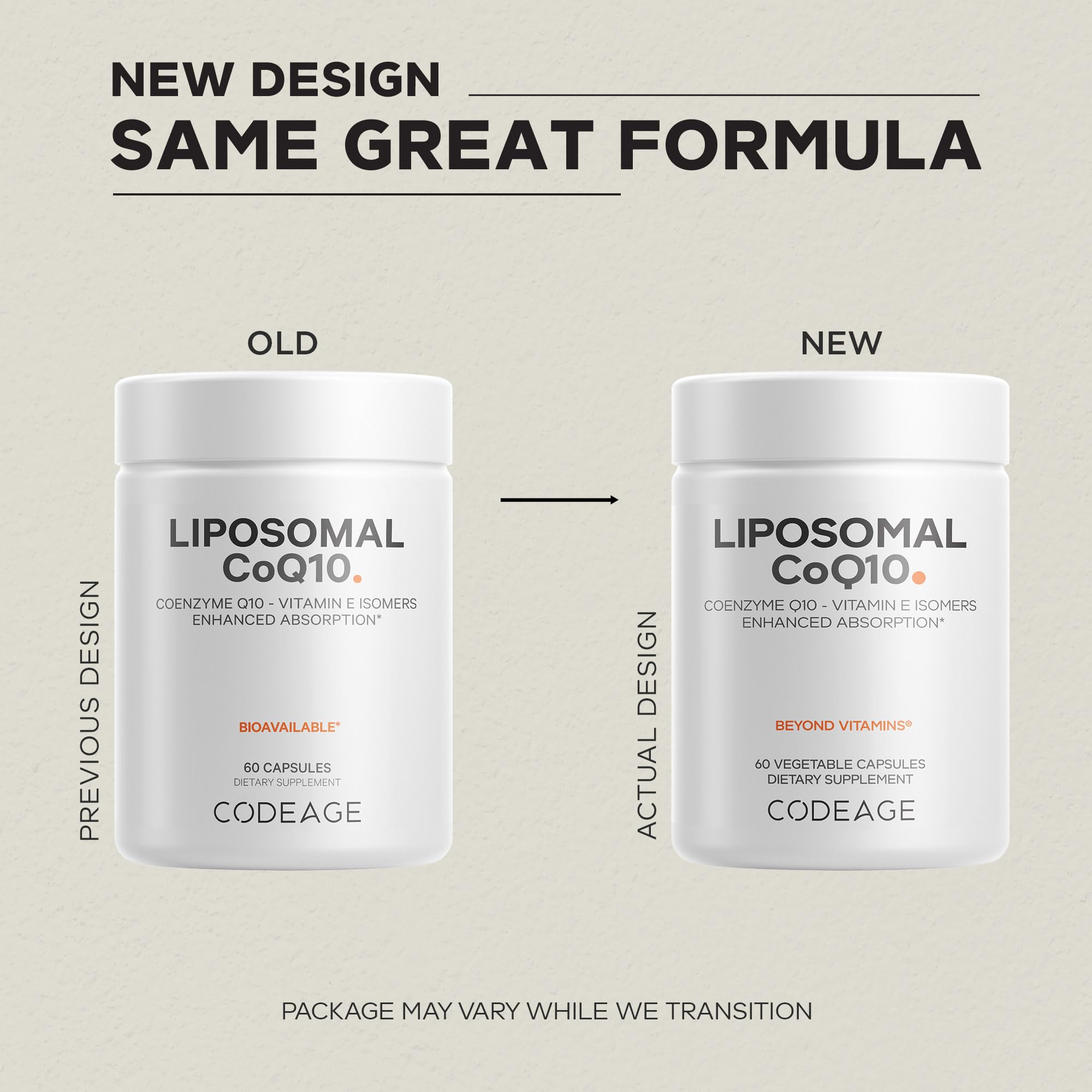 Codeage Liposomal CoQ10 Supplement - 125 mg Coenzyme Q10 with Vitamin E Isomers Tocopherols - 2-Month Supply - 1 Capsule Per Serving - Liposomal Delivery - Vegan, Non-GMO, Gluten-Free - 60 Capsules CodeageAu supplements