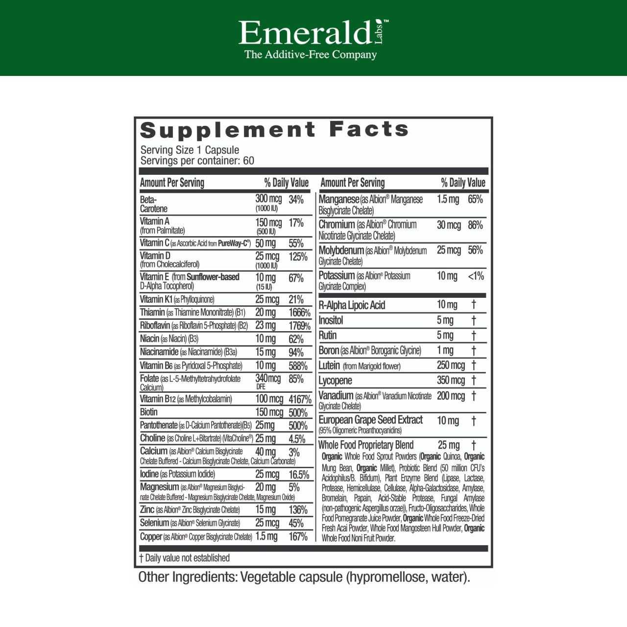 EMERALD LABS Men's 1 Daily Multi - Additive-Free Men's Multivitamin - Includes Lycopene, Zinc, Vitamin D3, & More EMERALD LABSAu supplements