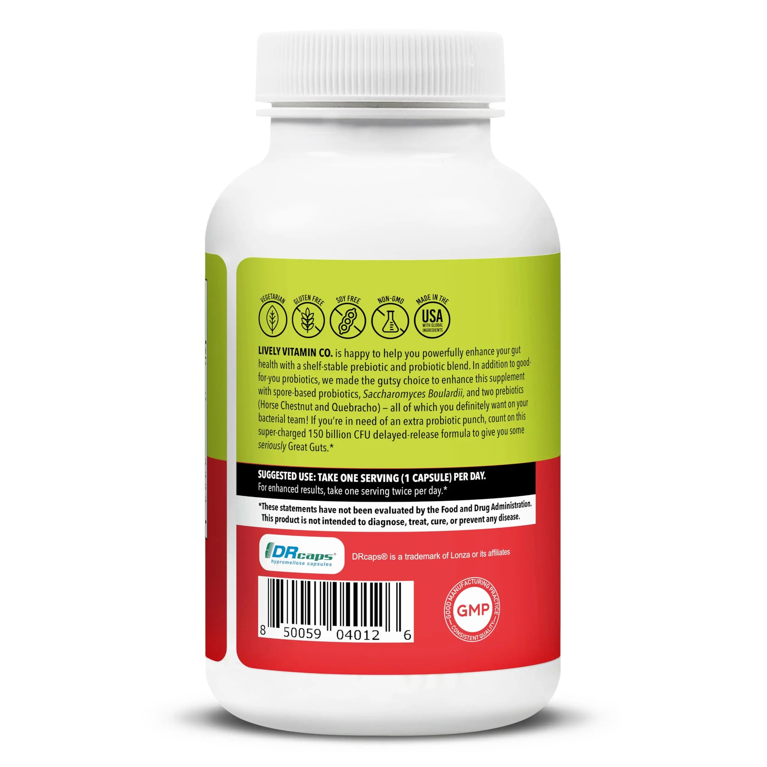 LIVELY VITAMIN CO. Great Guts Probiotic - 25 Billion CFU Probiotic - Balance Gut Microbiome, GI Tract, Inflammation, Indigestion, Reflux, Upset Stomach, & Diarrhea - 90 Caps LIVELY VITAMIN COnz supplements