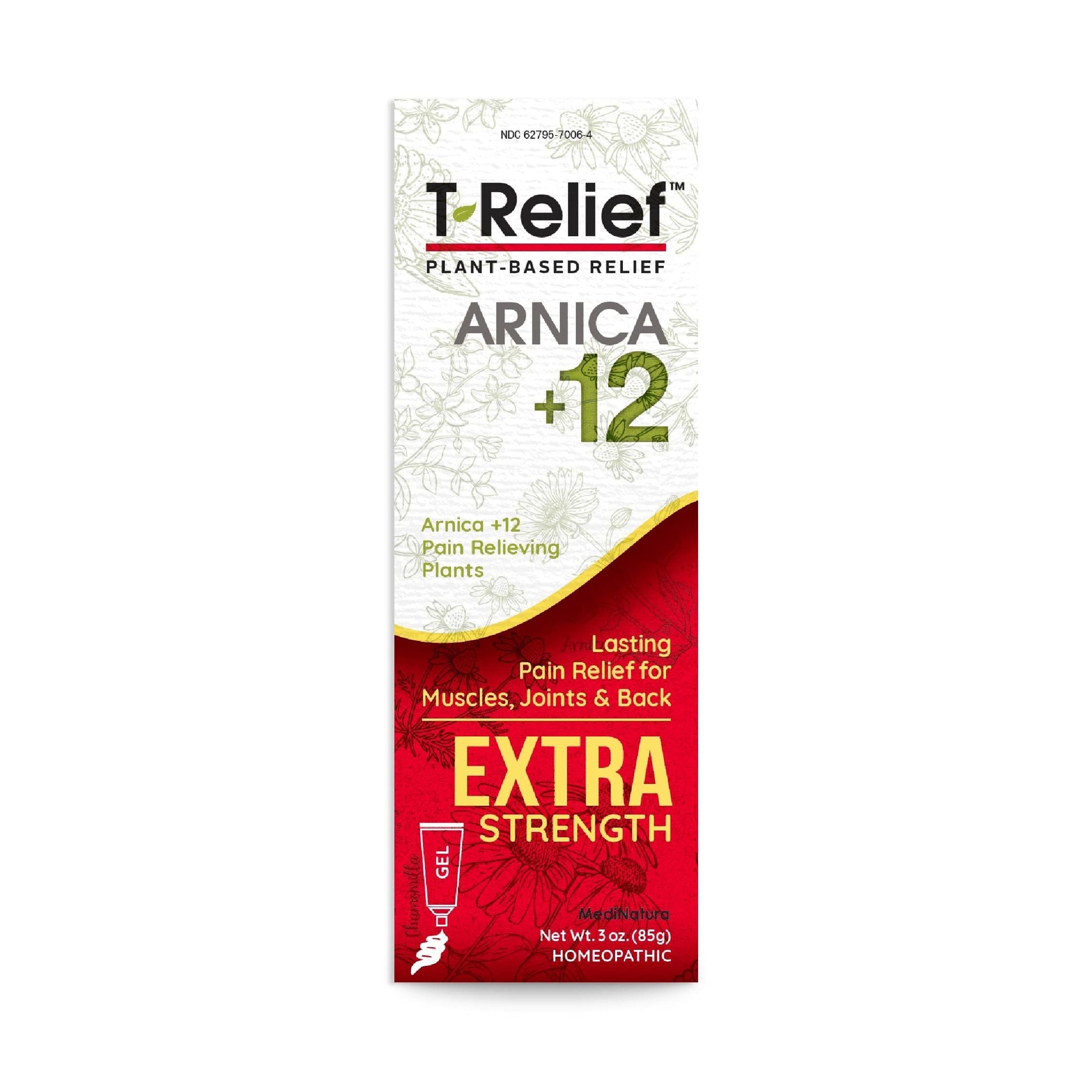 MediNatura T-Relief Extra Strength Gel Arnica +12 Natural Relieving Actives for Back Pain Joint Soreness Muscle Aches & Stiffness Whole Body Fast Acting Relief for Women & Men - 3 oz MediNaturaAu supplements