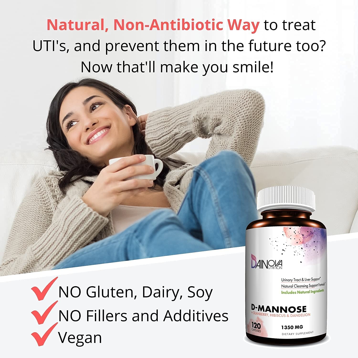Dainova Nutrition D Mannose Capsules and Probiotics for Women Bundle I Urinary Tract Dainova NutritionAu supplements