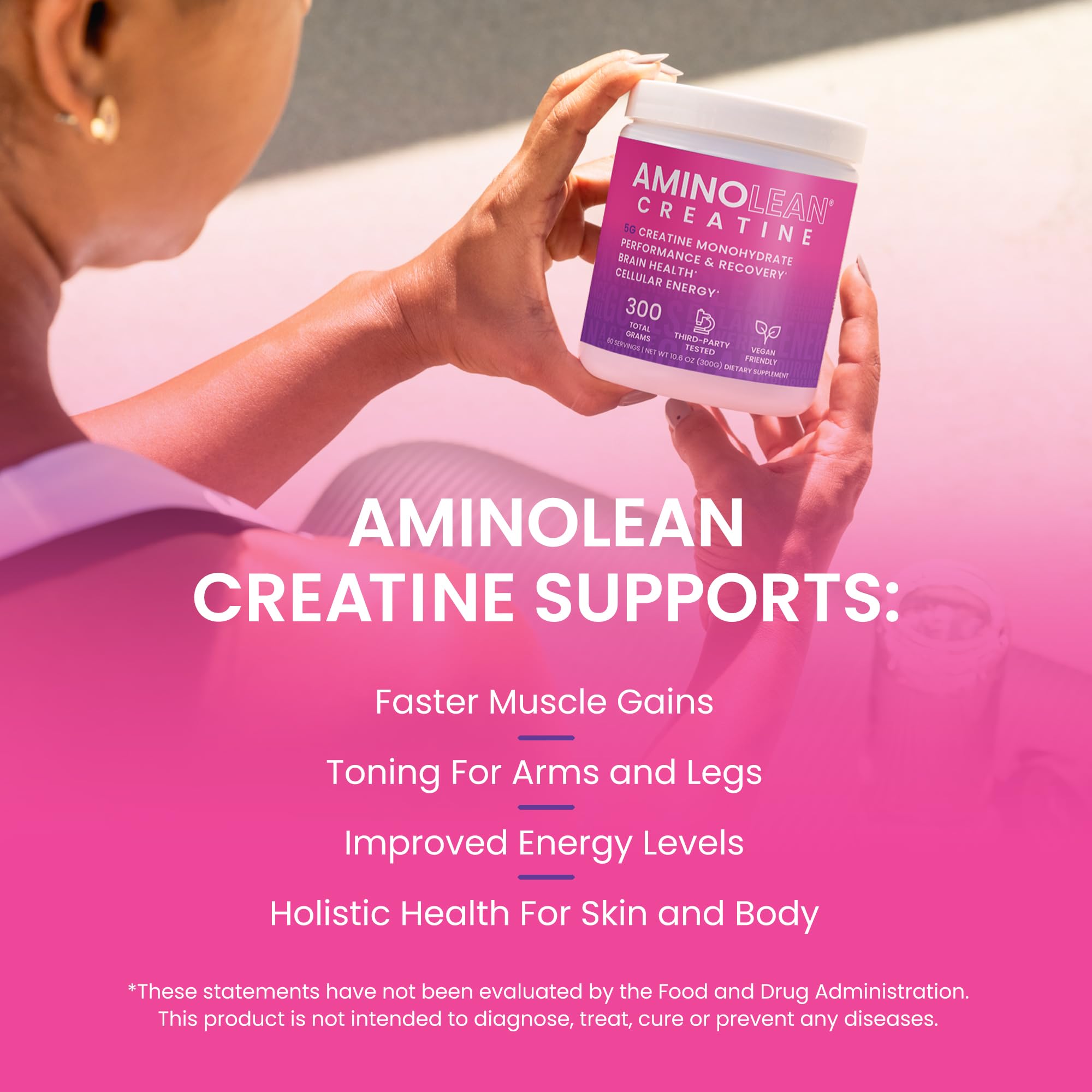 AminoLean Creatine for Women and Men, Pure Micronized Creatine Monohydrate Powder Supplement for Muscle Toning, Mood Support, Energy Boost, and Brain Health, 300g RSP NUTRITIONAu supplements