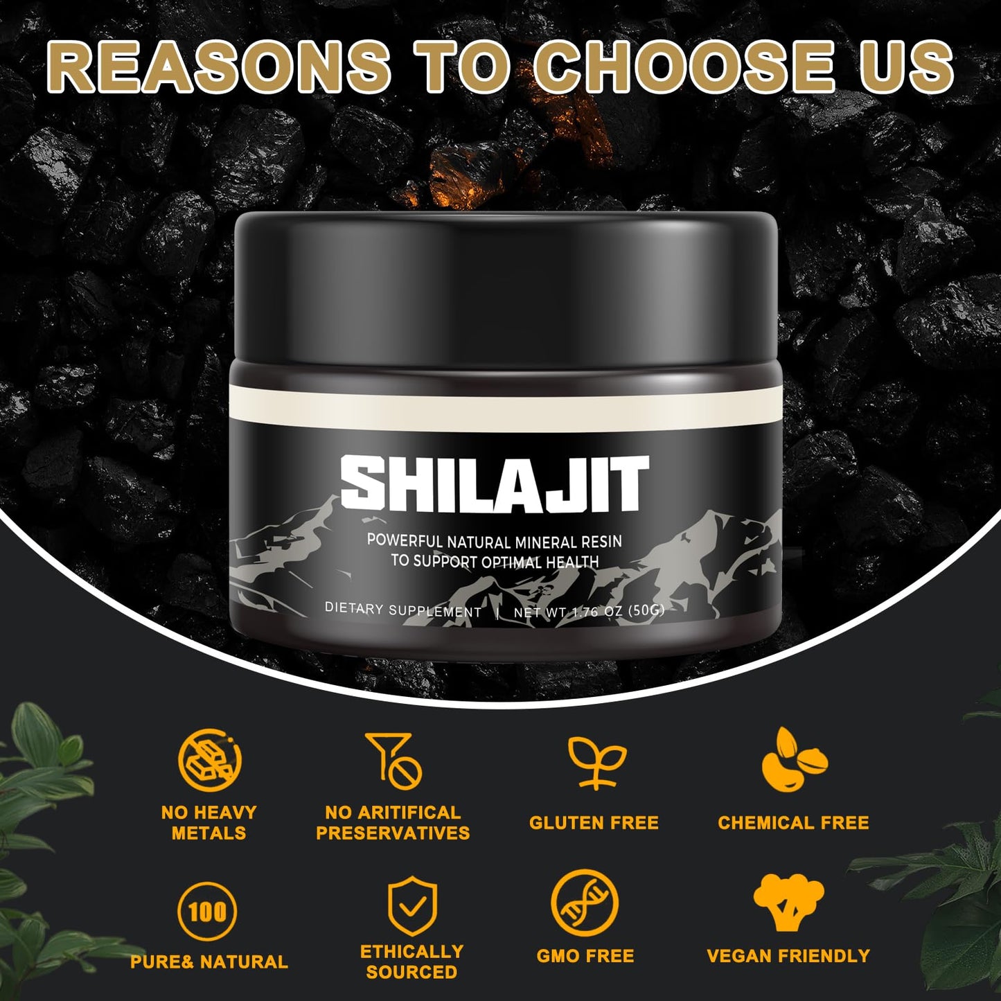 Shilajit Pure Himalayan Organic Shilajit Resin - Gold Grade 100% Shilajit Supplement ScarremoverUS supplements