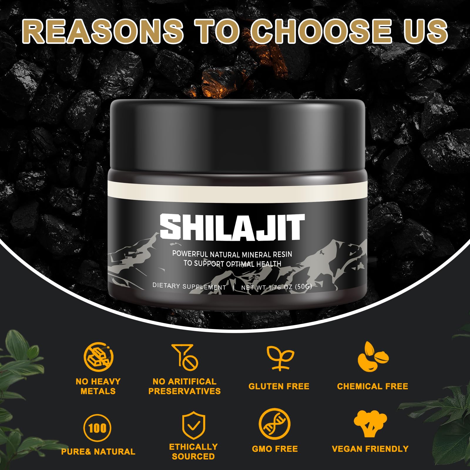 Shilajit Pure Himalayan Organic Shilajit Resin - Gold Grade 100% Shilajit Supplement ScarremoverAu supplements