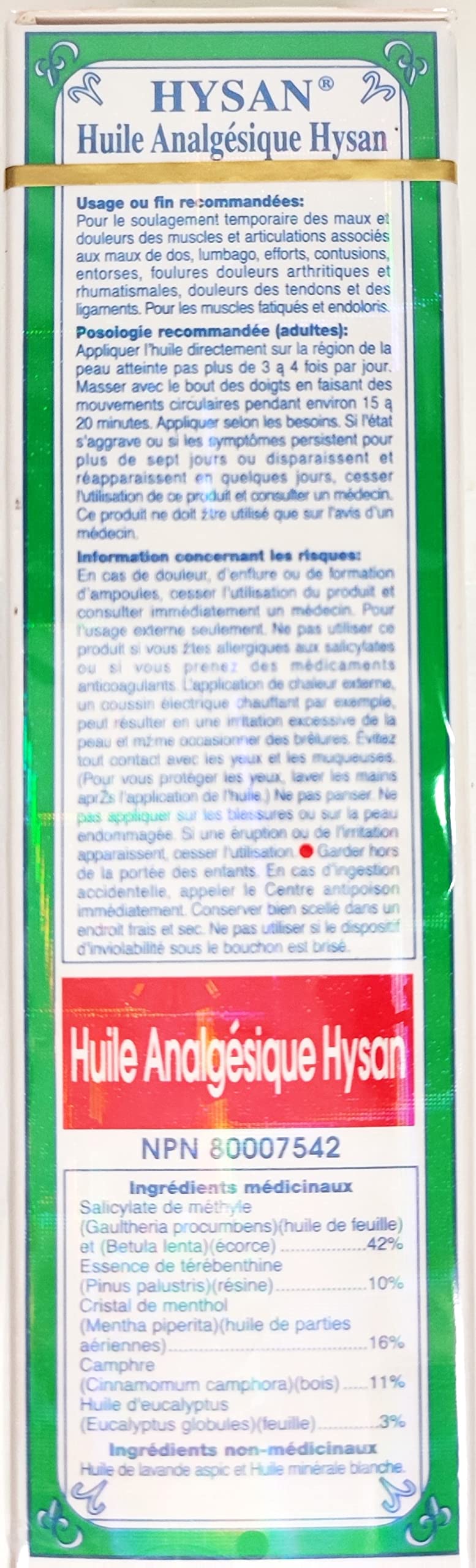 Hysan Pain Reliever Oil Y HysanAu supplements