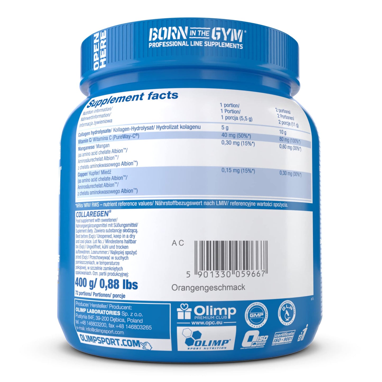 Olimp Labs Collaregen Mineral Supplement, Orange Flavour Powder, 400 g OLIMP SPORT NUTRITIONUS supplements