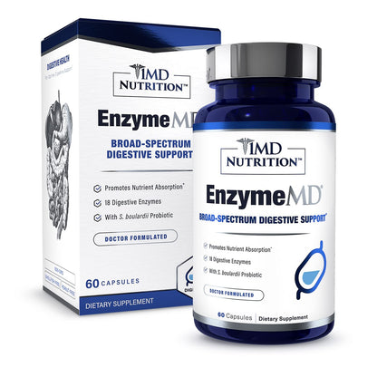 1MD Nutrition EnzymeMD - Digestive Enzymes Supplement - Doctor Formulated | 18 Plant-Based Enzymes - Gas & Bloating Support | 60 Capsules 1MD NutritionUS supplements