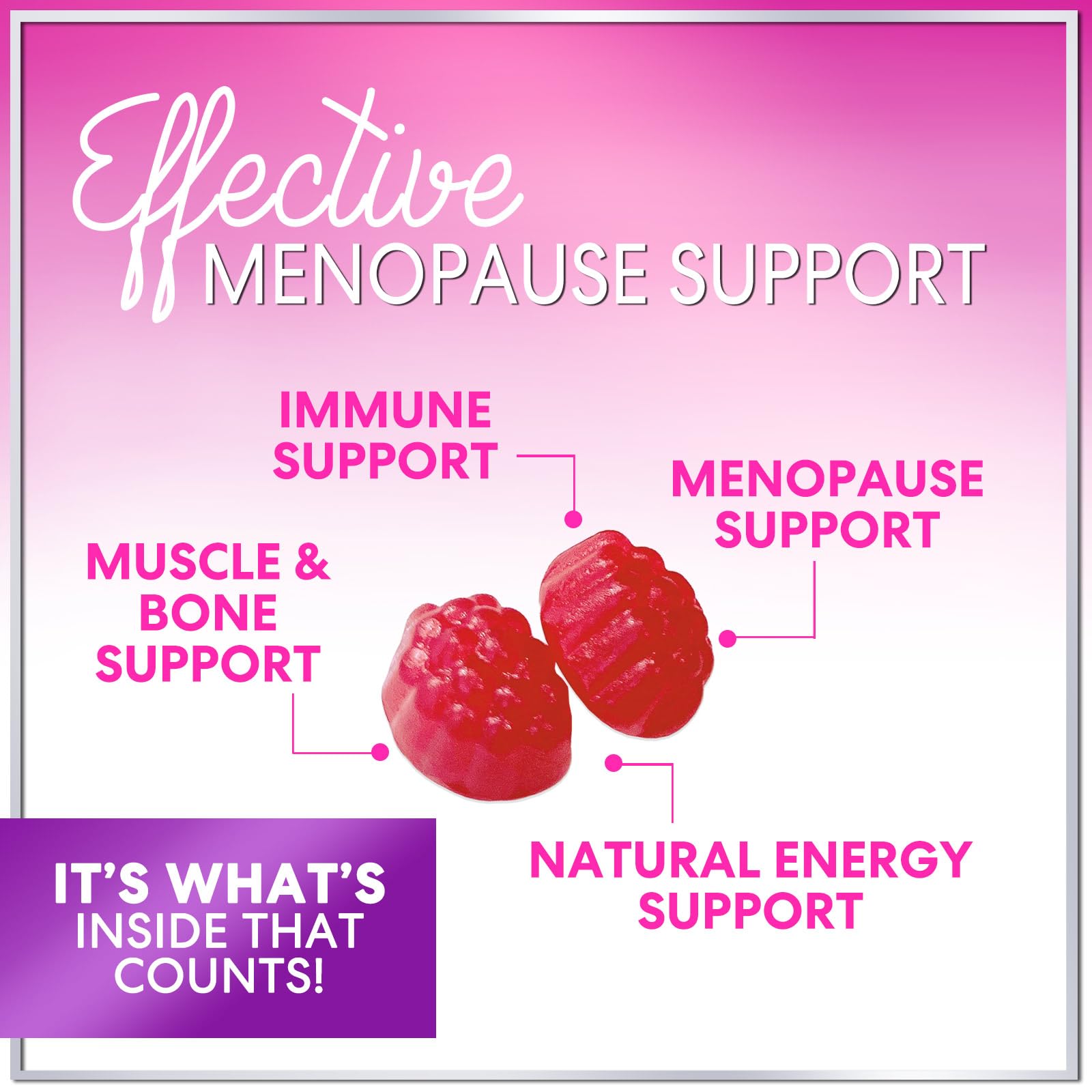 Menopause Supplements for Women - Complete Natural Mild Hot Flashes & Night Sweats Support, Multi Benefit Menopause Relief Gummy, Support for Balance & Energy, Gluten-Free & Non-GMO - 60 Gummies Hello Lovely!Au supplements
