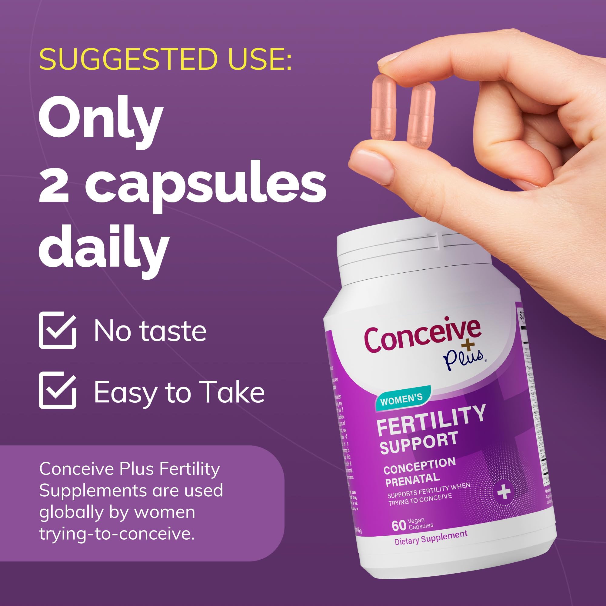 CONCEIVE PLUS Womens Fertility Support – Prenatal Multivitamin for Trying to Get Pregnant – Conception Blend, Hormonal Balance, Folate, Zinc, Thiamin, Riboflavin, Biotin – Non-GMO, Vegan – 30 Days CONCEIVE PLUSAu supplements