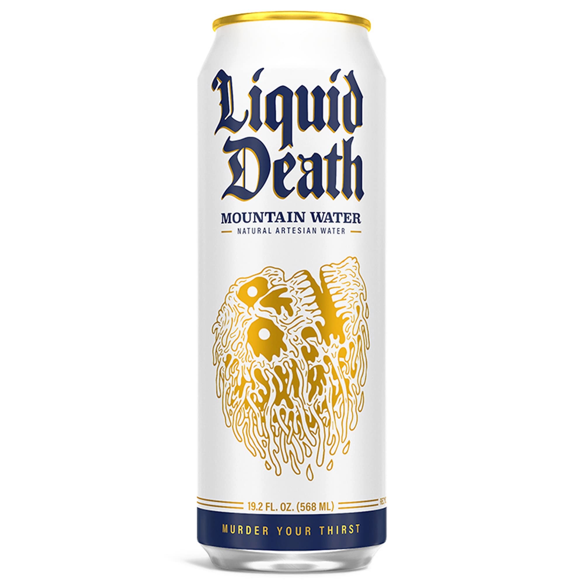 Liquid Death Still Mountain Water, 19.2 oz King Size Cans (8-Pack) Liquid DeathUS supplements