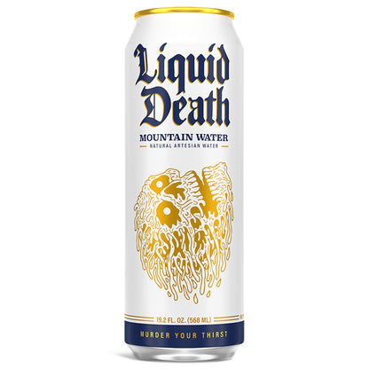 Liquid Death Still Mountain Water, 19.2 oz King Size Cans (8-Pack) Liquid DeathUS supplements