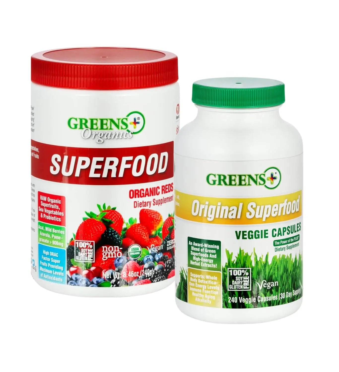 Greens+ Organic Reds Superfood Powder Organic Super Veggie Capsules Greens+Au supplements