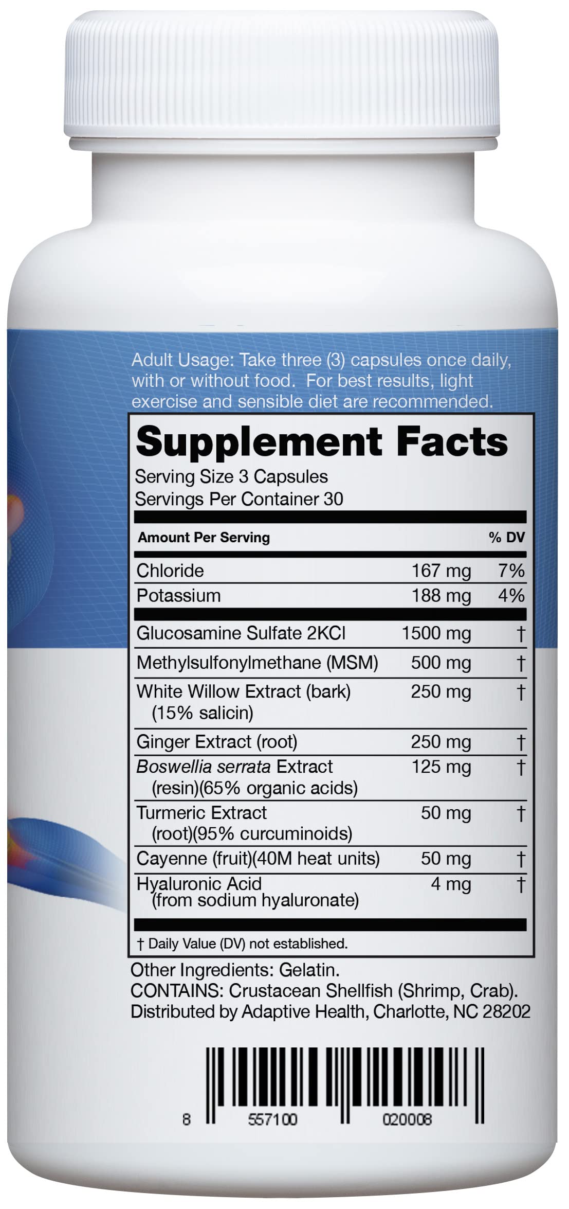 Instaflex Joint Support Supplement for Men and Women - Glucosamine, MSM, White Willow, Turmeric, Ginger, Cayenne, Hyaluronic Acid - 180 Capsules InstaflexAu supplements