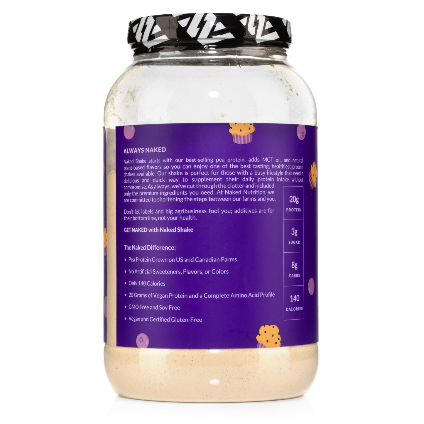 Naked Shake - Blueberry Muffin Protein Powder - Flavored Plant Based Protein Naked NutritionUS supplements