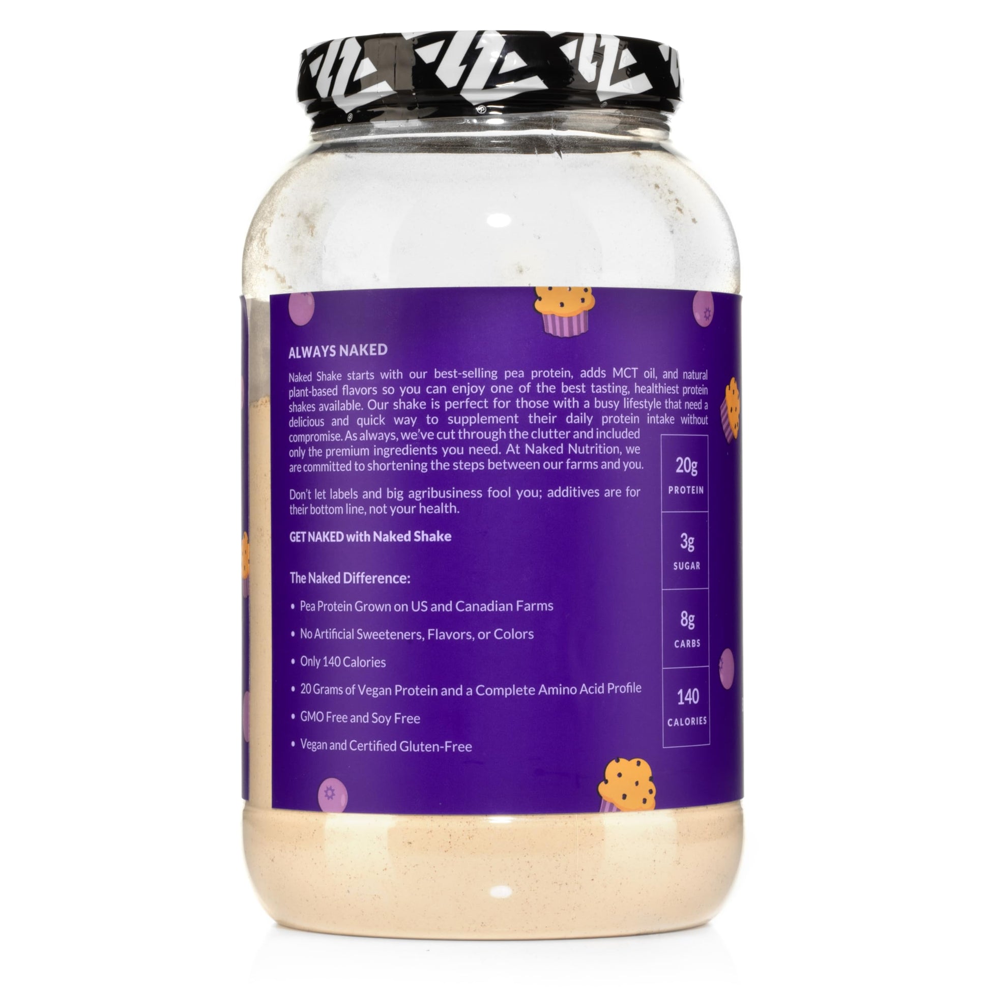 Naked Shake - Blueberry Muffin Protein Powder - Flavored Plant Based Protein Naked NutritionUS supplements