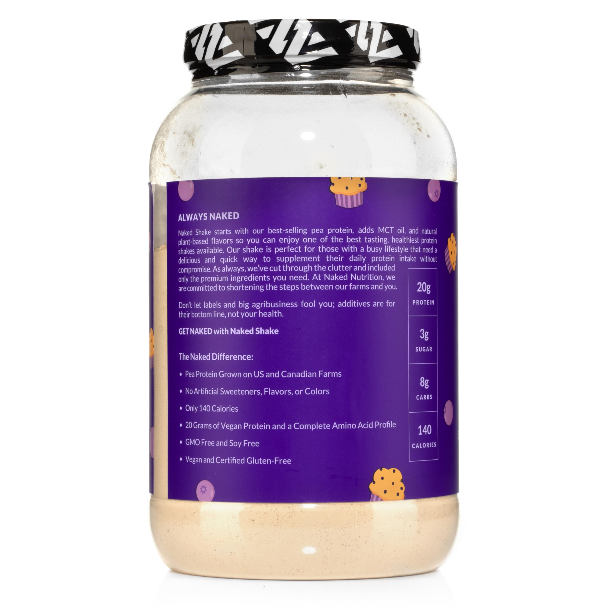 Naked Shake - Blueberry Muffin Protein Powder - Flavored Plant Based Protein Naked NutritionUS supplements