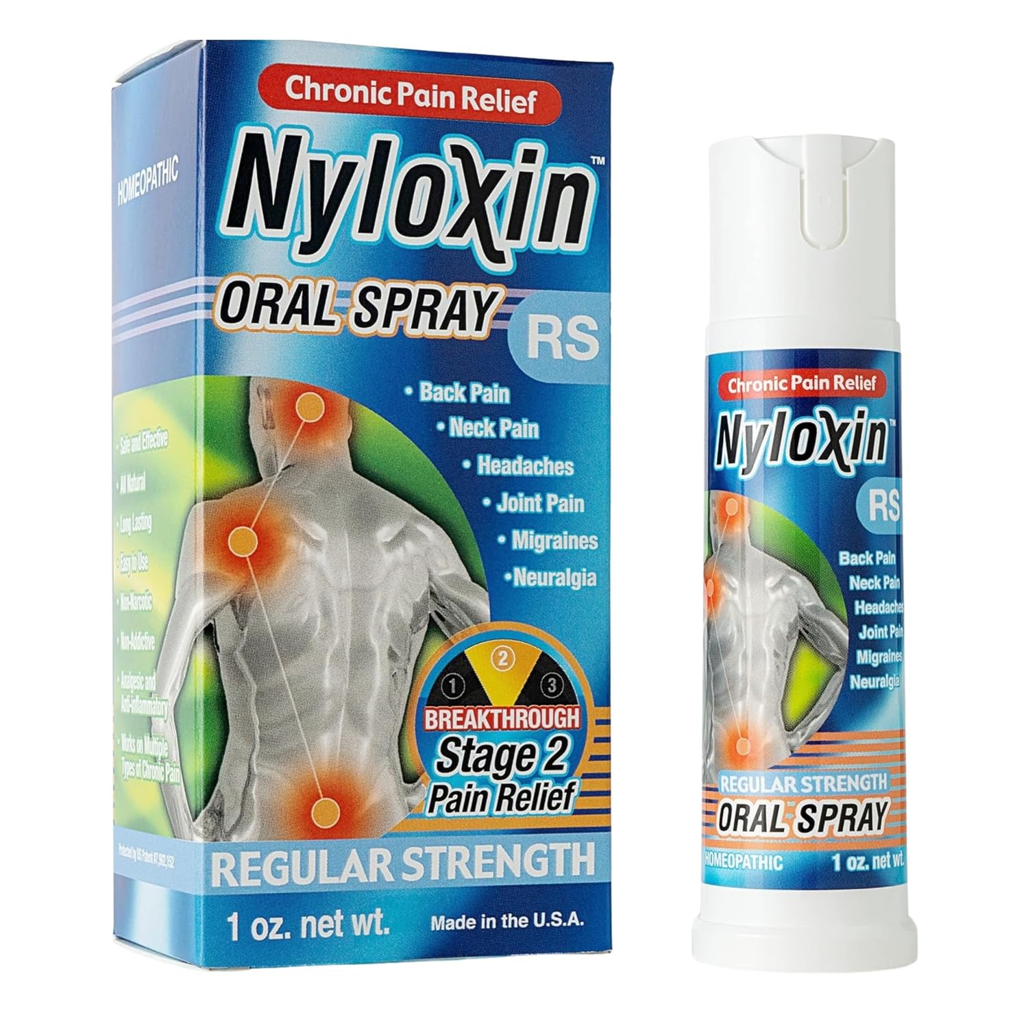 Nyloxin Oral Spray Arthritis Pain Relief, Professional Grade Pain Reliever for Back, Nerve, Knee, Foot, Muscle and Joint Pain Relief and Neuropathy Support (1 oz) (Orange Flavor) NyloxinAu supplements