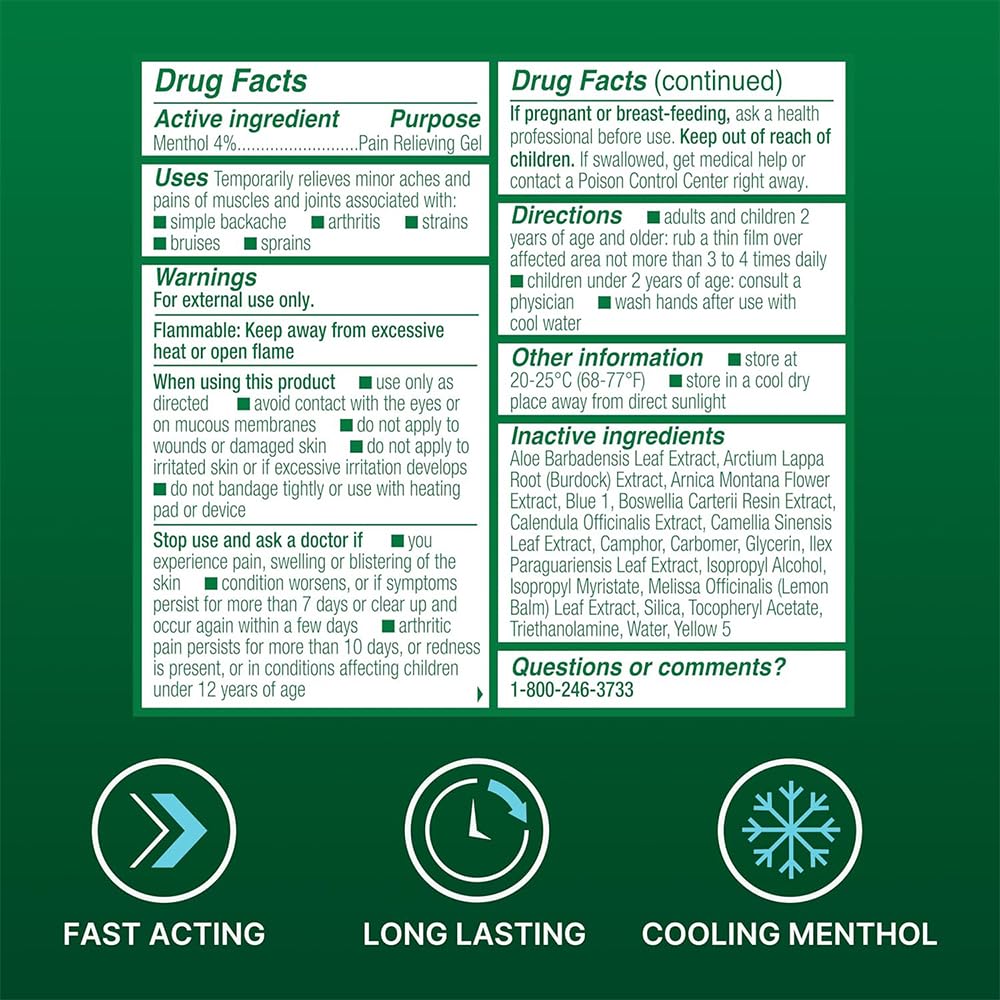 Biofreeze 13451 Roll-On Pain-Relieving Gel, 2.5 FL oz, Green Topical, Arthritis, Strains, Bruises, & Sprains (7.5 Fl Oz (Pack of 3), 3, Count) BiofreezeAu supplements