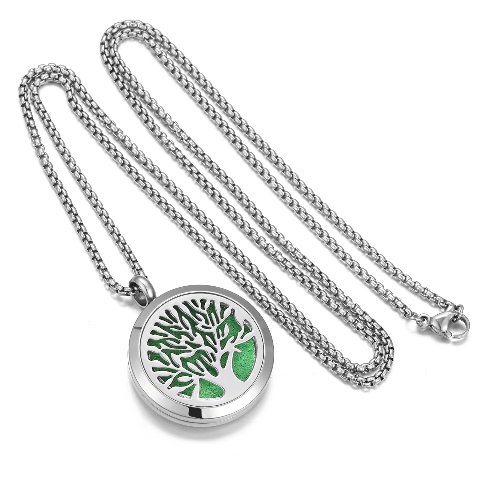 Aromatherapy Essential Oil Diffuser Necklace Tree of Life Cloud Design Stainless Steel Locket JEAN SMILEAu supplements