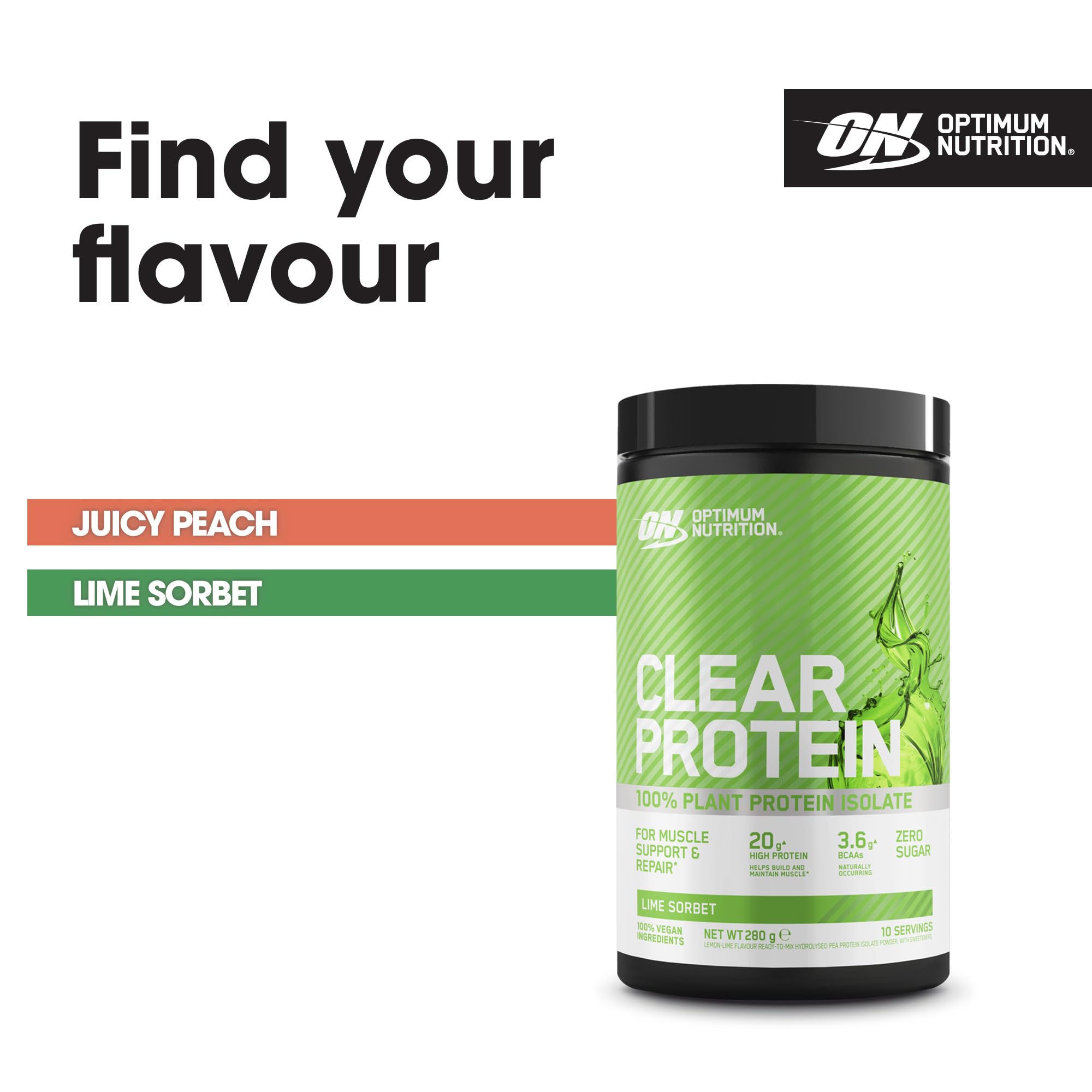 Optimum Nutrition Clear Protein 100% Plant Protein Isolate, Lime Sorbet Optimum NutritionAu supplements