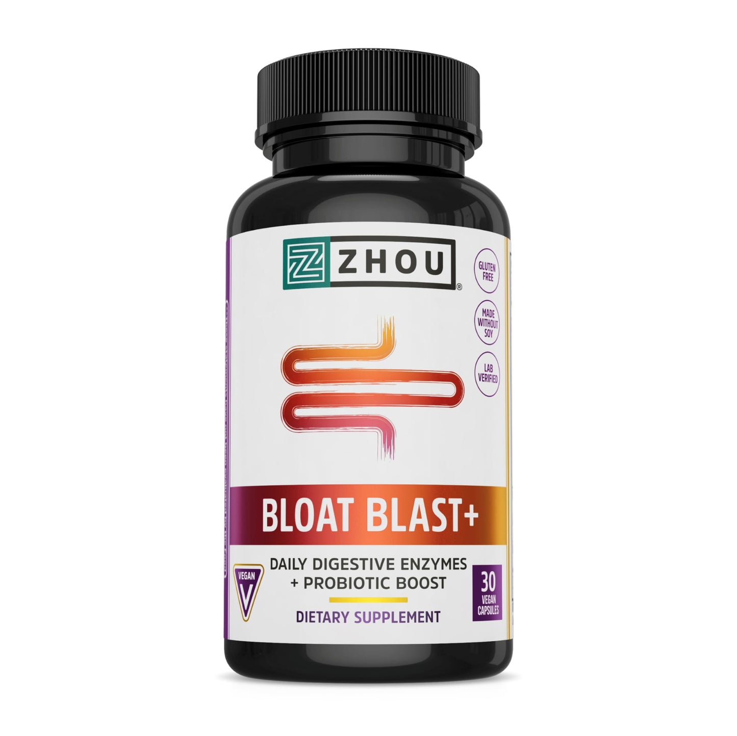 Zhou Nutrition Bloat Blast+ Digestive Enzymes with Probiotics, Bloating Relief for Women Zhou NutritionUS supplements