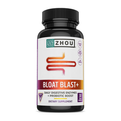 Zhou Nutrition Bloat Blast+ Digestive Enzymes with Probiotics, Bloating Relief for Women Zhou NutritionUS supplements