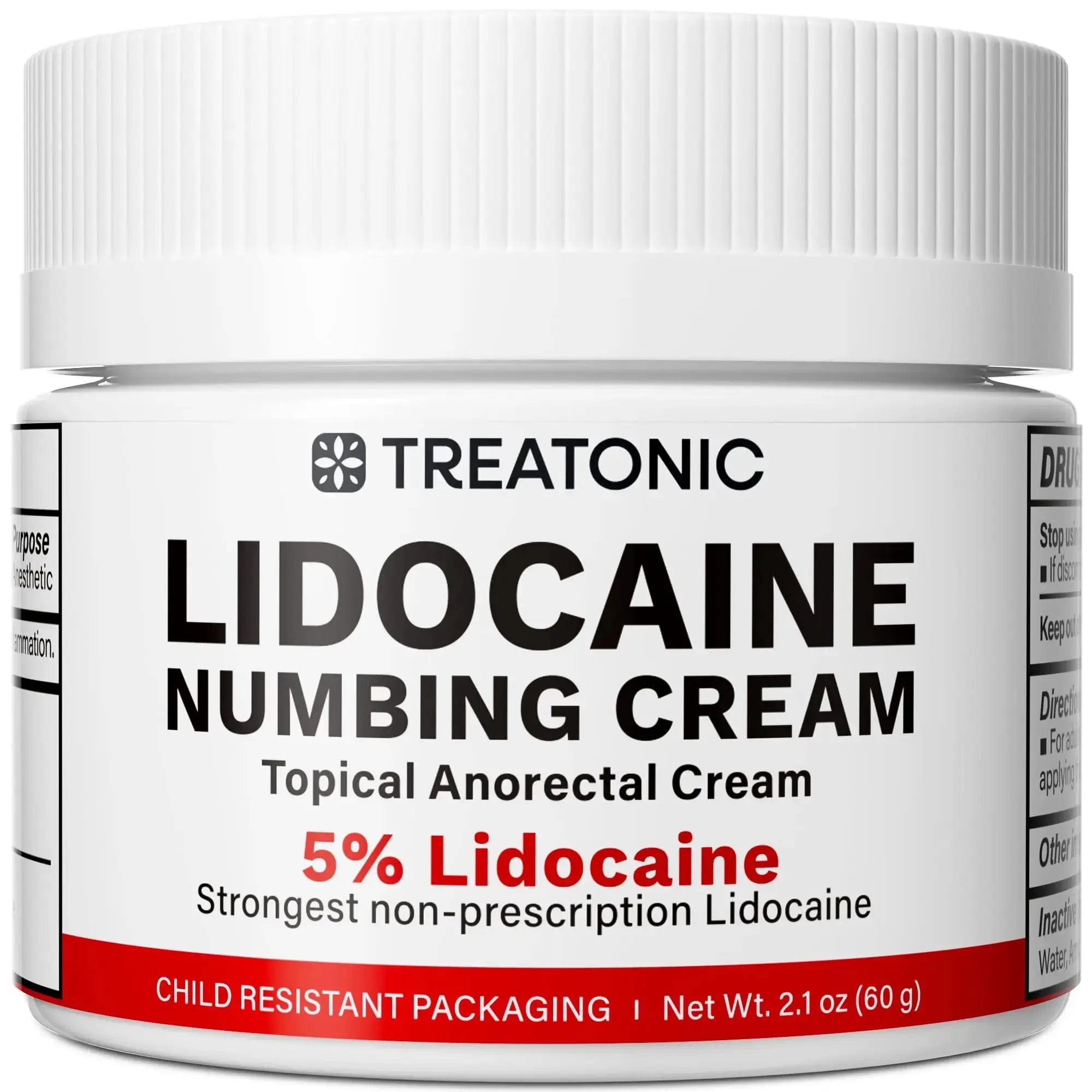 5% Lidocaine Topical Numbing Cream: Maximum Strength Topical Anesthetic Numb Cream for Pain Relief, Itching, Burning, Soreness, Hemorrhoid - Fast Acting & Long Lasting Numbing Formulation - 2.1 oz TreatonicAu supplements