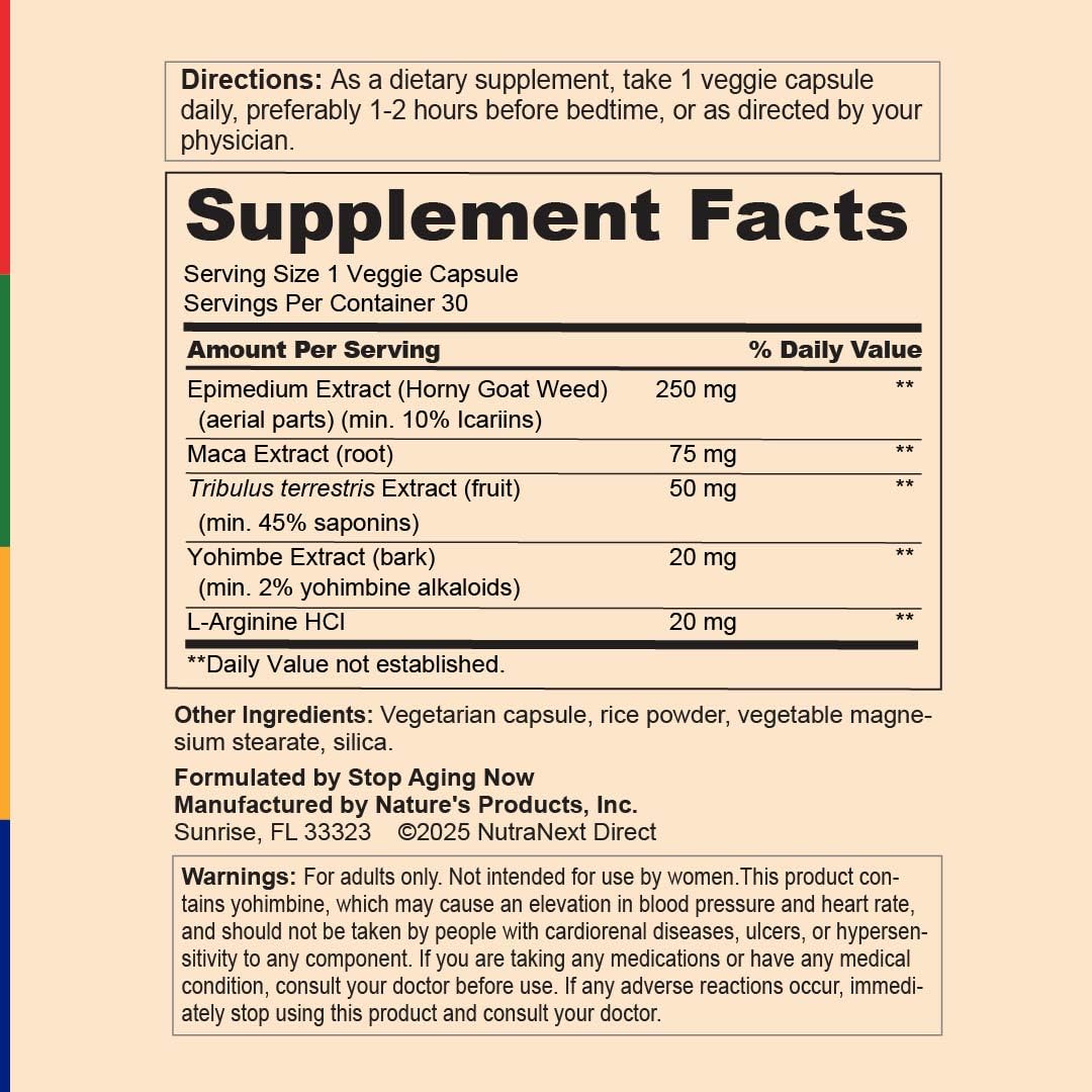 Stop Aging Now - Dynamic Man - Complex Supplement - 30 Vegetarian Capsules Stop Aging NowAu supplements