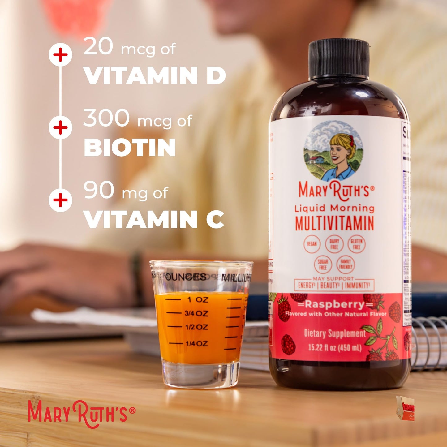 MARYRUTH'S Multivitamin for Women, Men & Kids | Liquid Morning Multivitamin | Vitamin A C D E B6 B12 Biotin Zinc MARYRUTH'SUS supplements