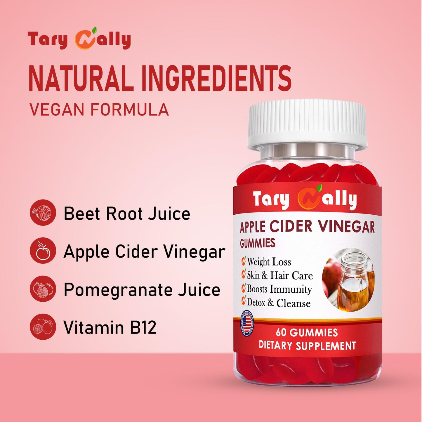 Apple Cider Vinegar Gummies Keto ACV Gummies for Weight Loss and Belly Fat Tary NallyUS supplements