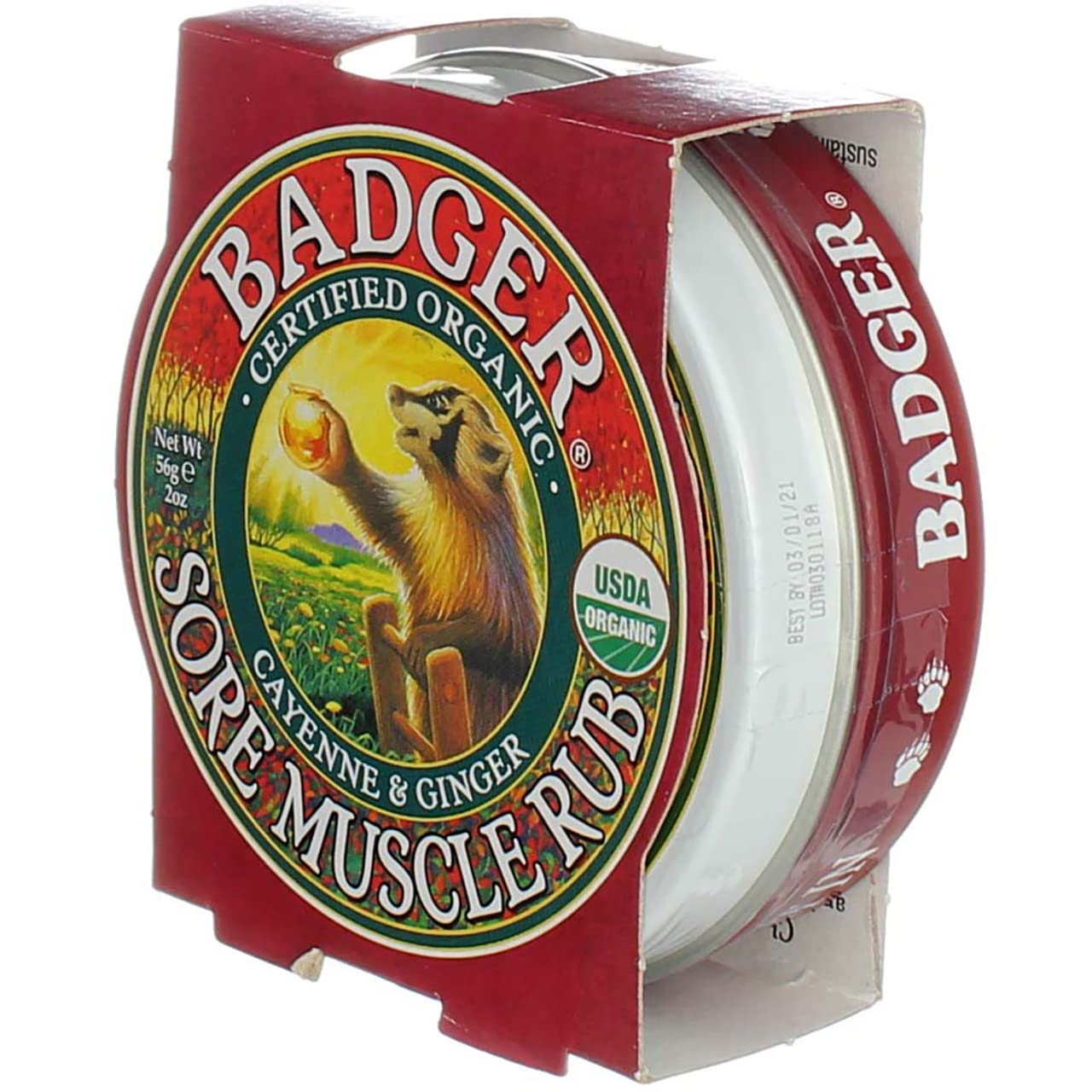 Badger Sore Muscle Rub 2z Size 2z Badger Sore Muscle Rub 2z Tin 2z BadgerAu supplements