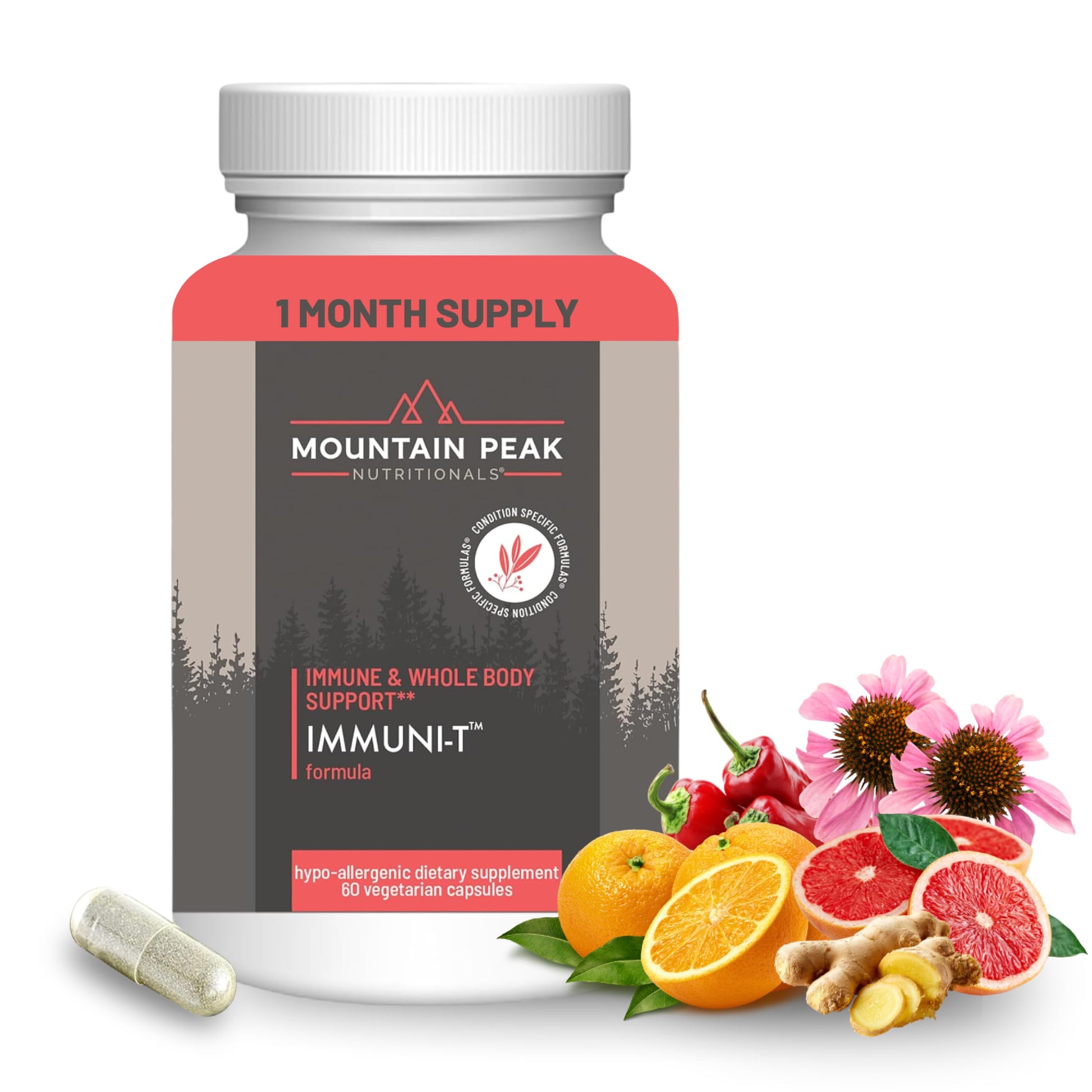 Mountain Peak Nutritionals Immuni-T Advanced Immune Support Supplement - 4-in-1 Formula with Vitamin C, A, Zinc, & Mushroom Blend - Daily Wellness & Seasonal Defense (60 Vegetarian Capsules) Mountain Peak NutritionalsAu supplements