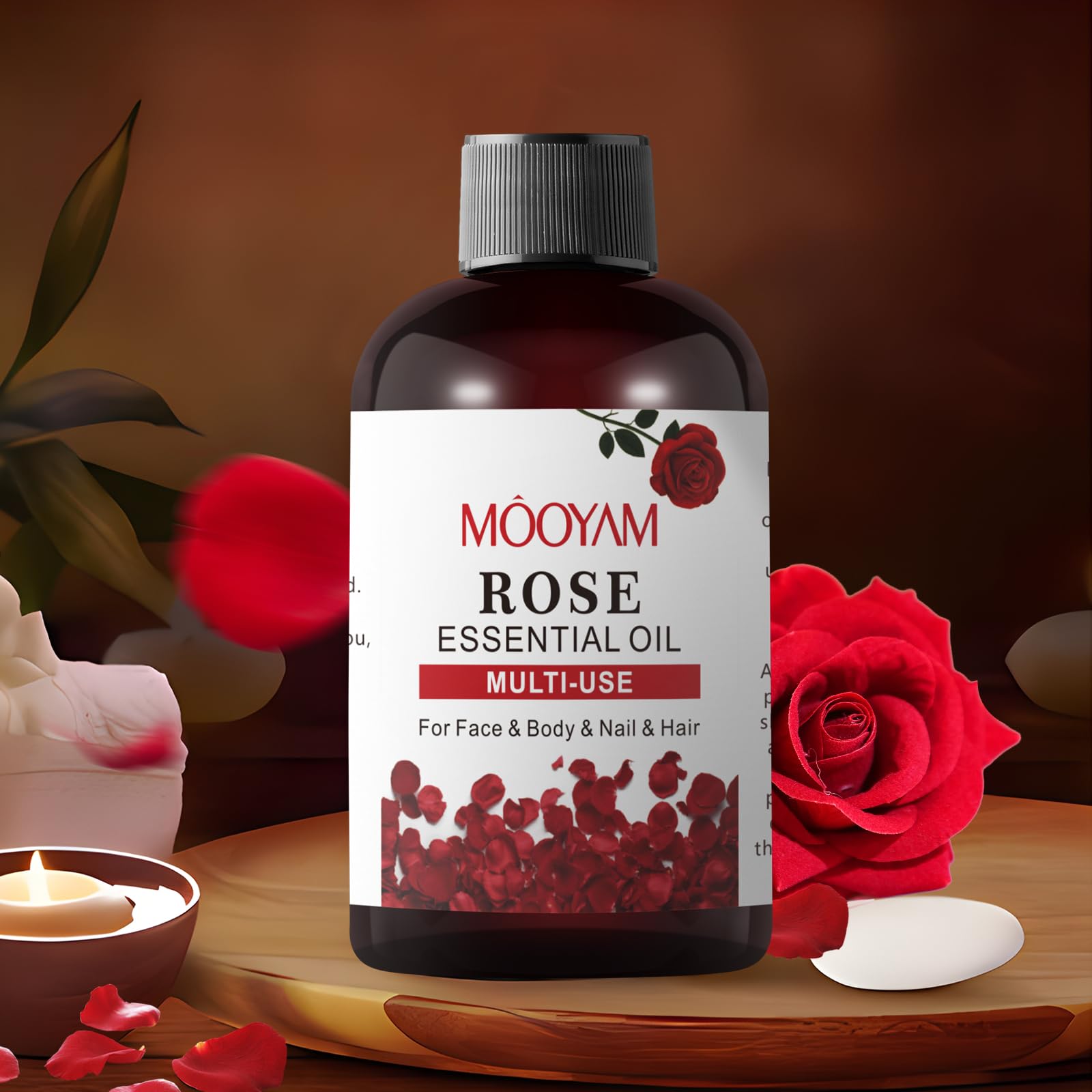 Rose Essential Oil Pure Rose Oil for Face 4OZ/118ML Organic Essential Oils for Diffuser Home Bedroom YAFUSIPEAu supplements