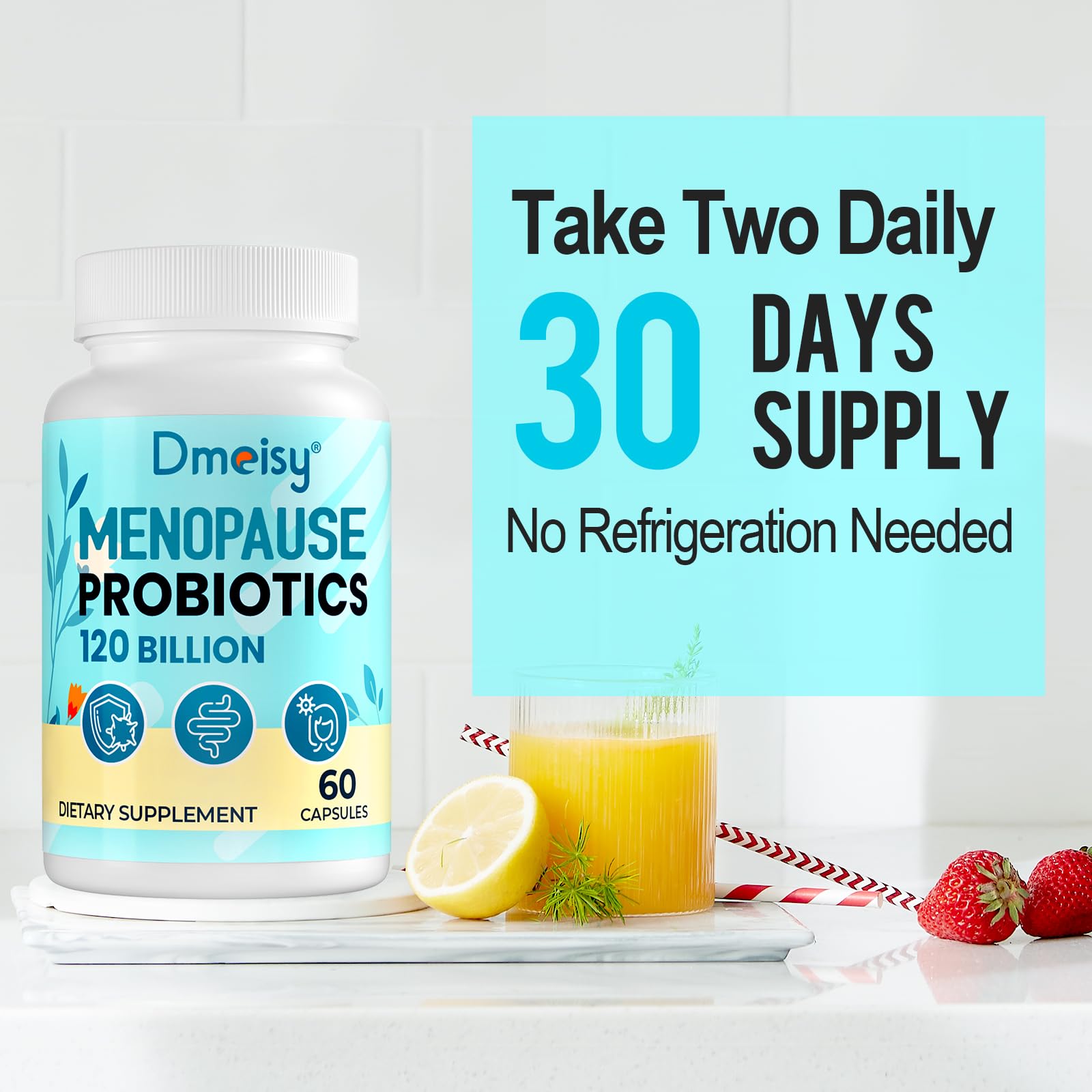 Menopause Supplements for Women, 120 Billion CFU Probiotic, 13-in-1 Herbs Probiotics Complex, for Menopause Relief, Hormone Balance, Hot Flashes, Night Sweats, Mood Swings, Gut & Immunity - 60 Capsule DmeisyAu supplements