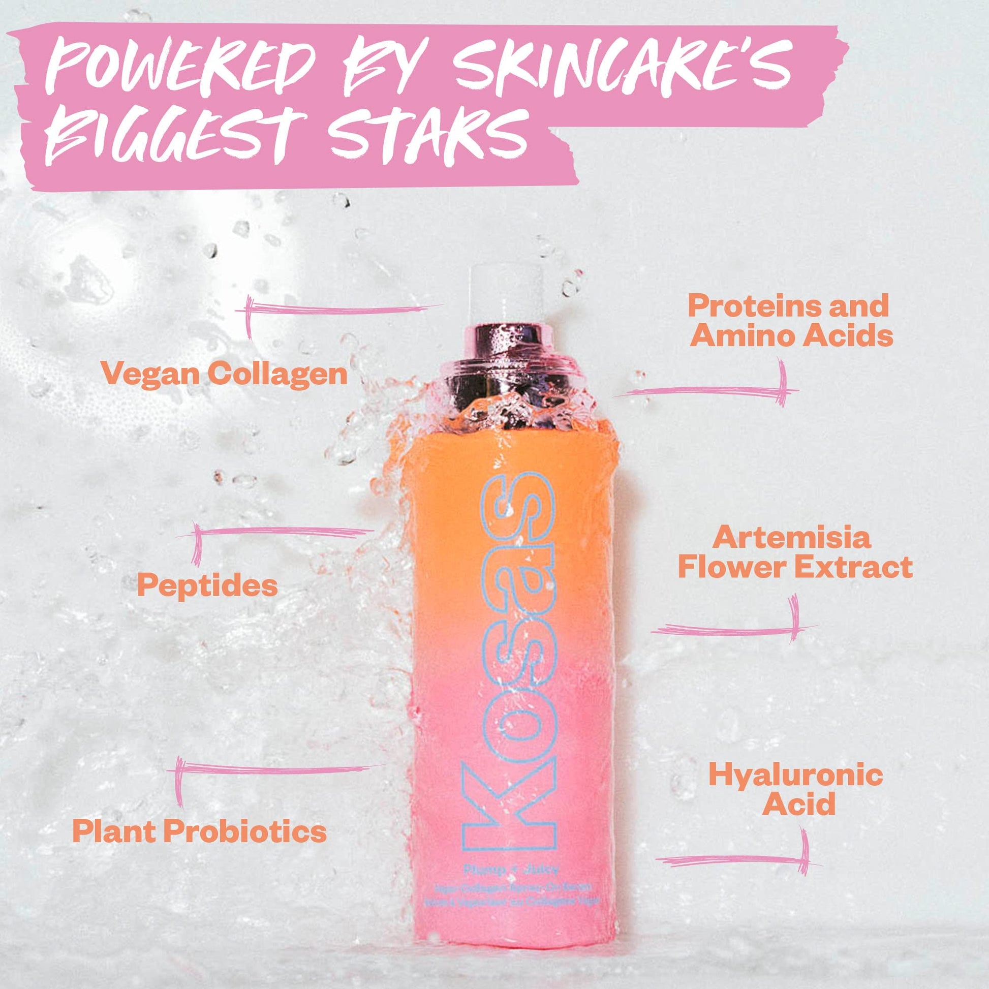 Kosas Plump and Juicy Vegan Collagen Spray - On Serum, Made in USA - Visibly Firms, Soothes, and Hydrates the Skin - 3.38 Oz KosasAu supplements