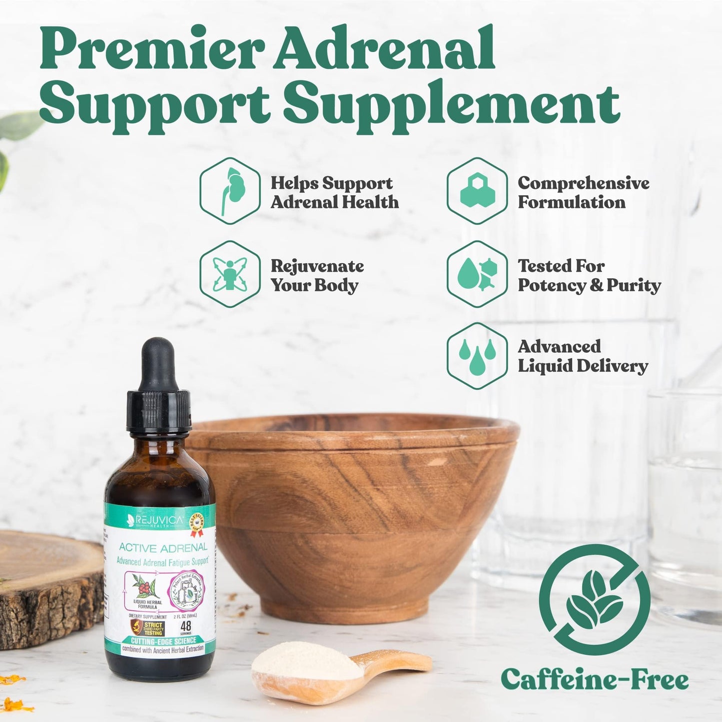 Active Adrenal - Advanced Adrenal Support Tincture - Liquid Delivery for Better Absorption Rejuvica HealthUS supplements