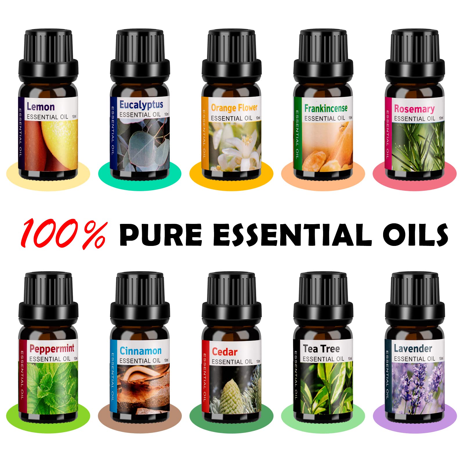 HLS 550ml Aroma Diffusers for Essential Oils Large Room with 10 Essential Oils,Ultrasonic Aromatherapy HLSAu supplements
