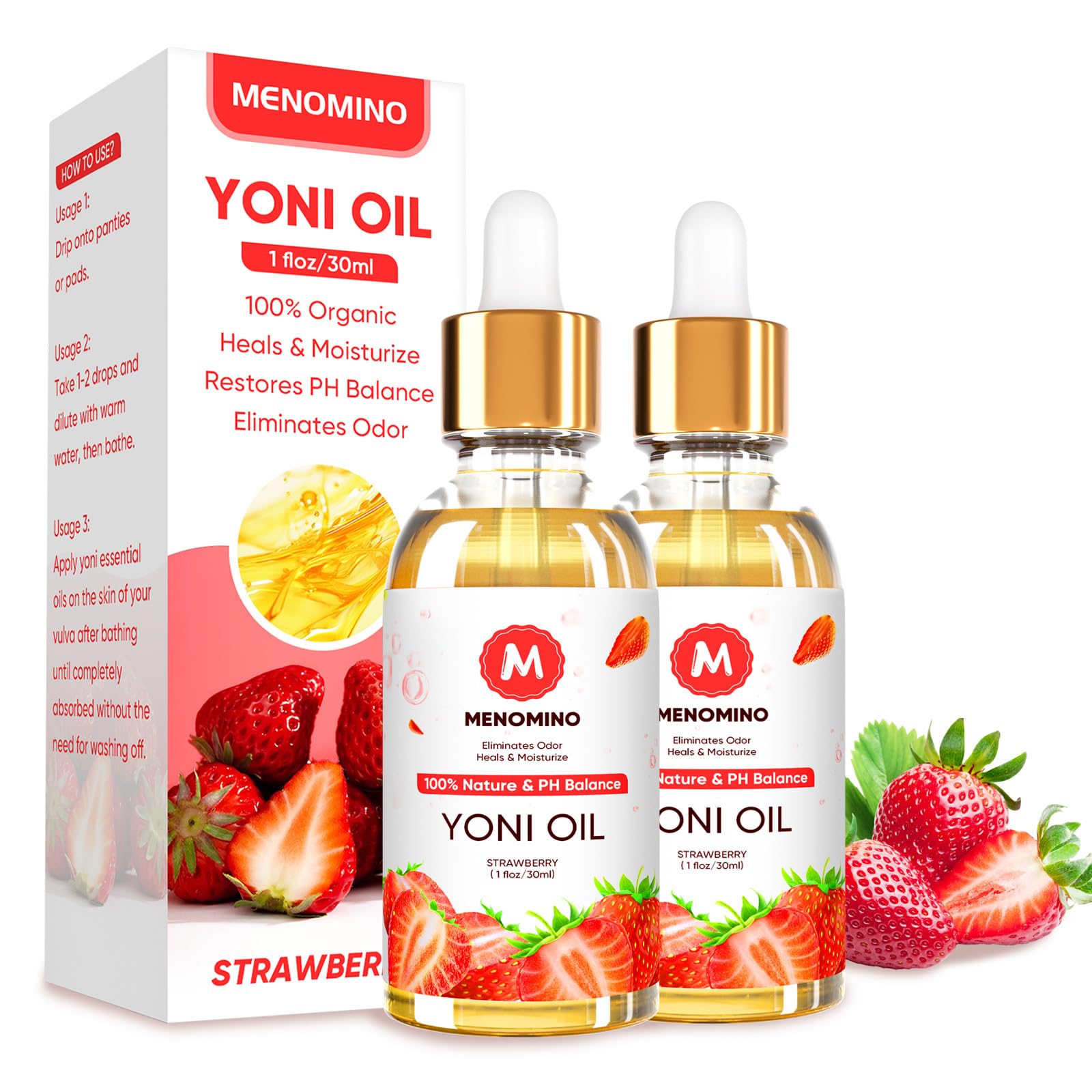 2 Pack Yoni Oil Feminine Oil for Women pH Balance - Feminine Deodorant - Vaginal Moisturizer - Eliminates Odor MENOMINOAu supplements