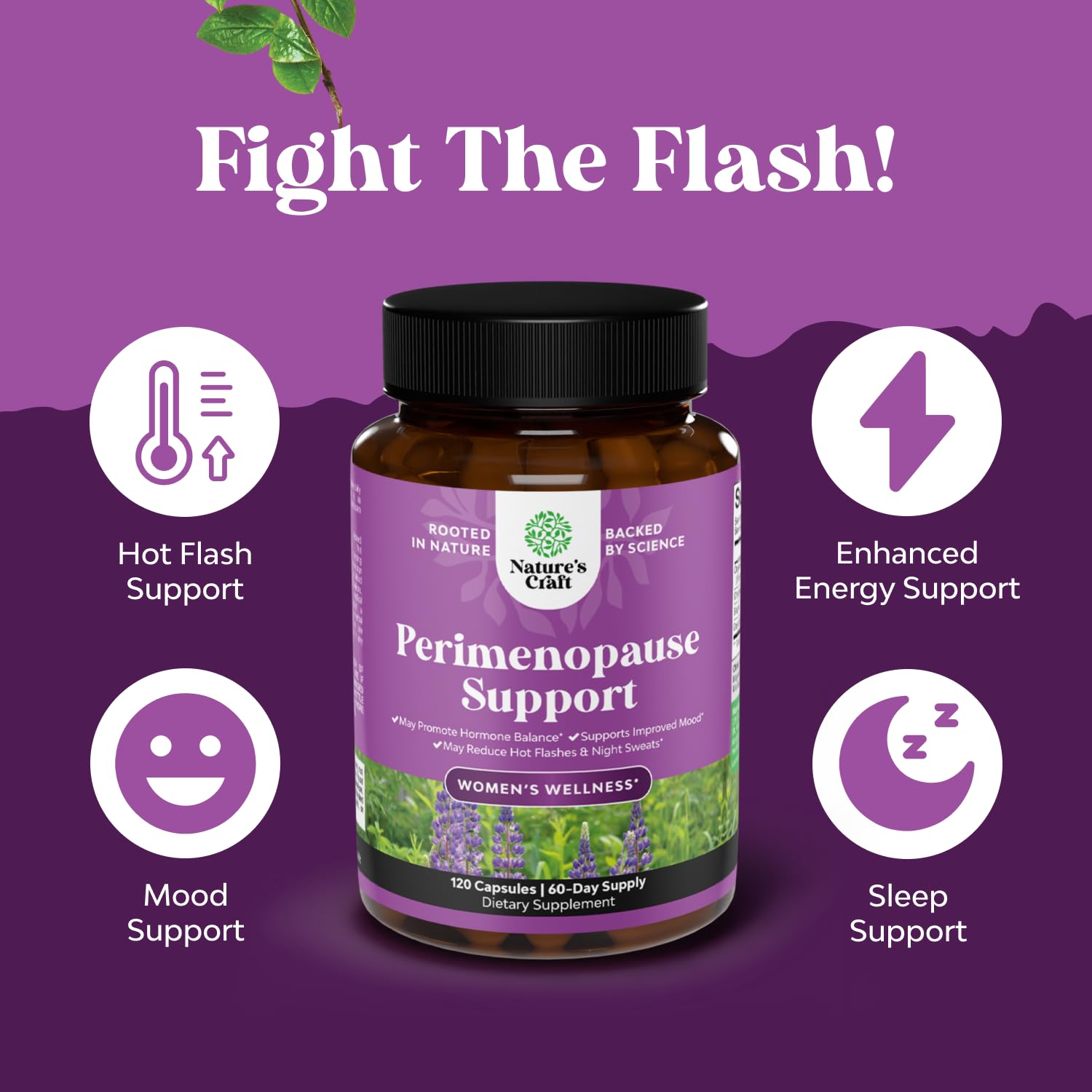 Complete Perimenopause Supplement for Women - Multibenefit Menopause Ease for Women with Maca Root Vitex Berry & Black Cohosh for Hot Flashes Night Sweats Hormone Balance and Mood Support - 120 Count Natures CraftAu supplements