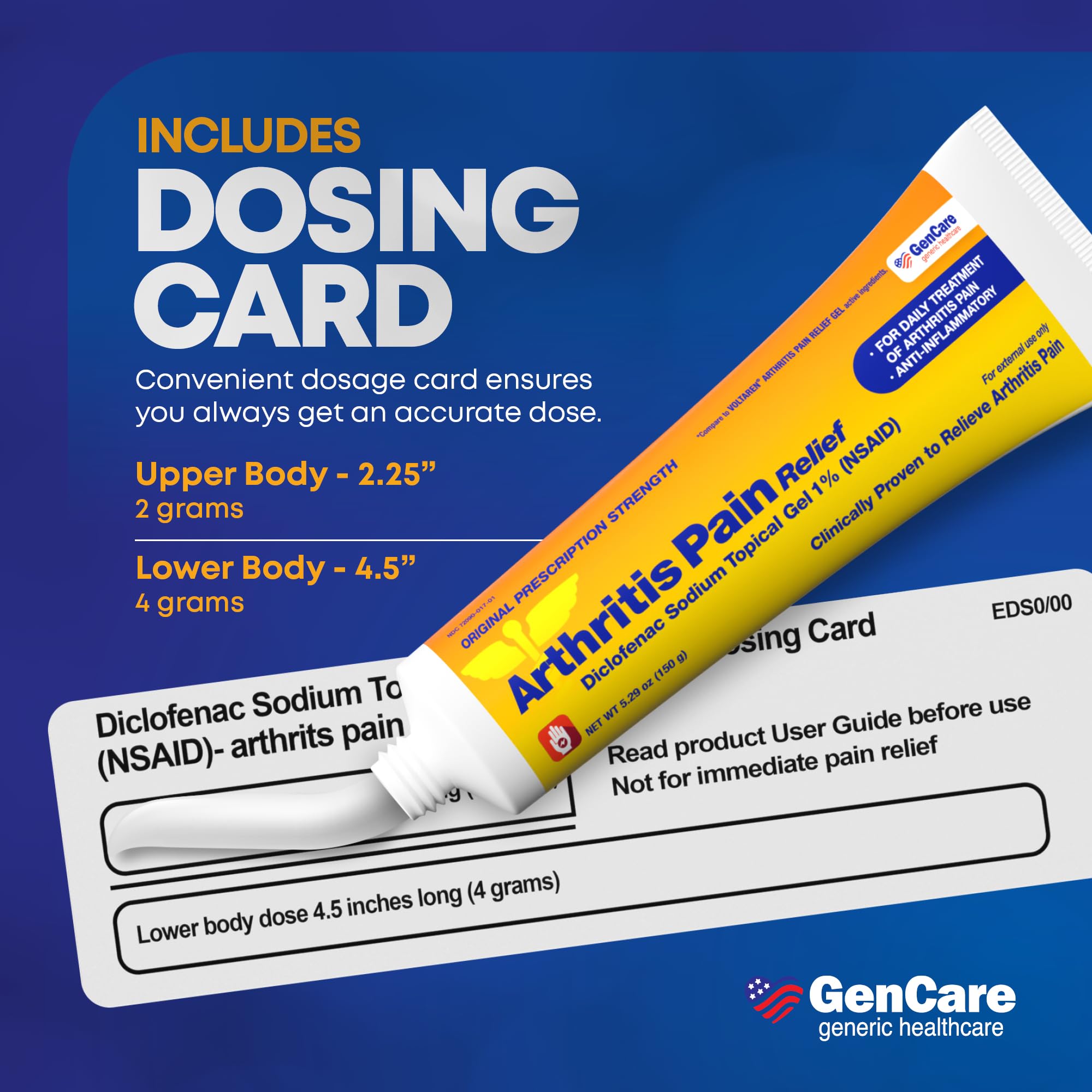 GenCare Arthritis Pain Relief Diclofenac Sodium Topical Gel 1 Percent (NSAID) - Clinically Proven Arthritis Pain Reliever - Compare to The Active Ingredient in Voltaren Gel (5.29 oz) GenCareAu supplements