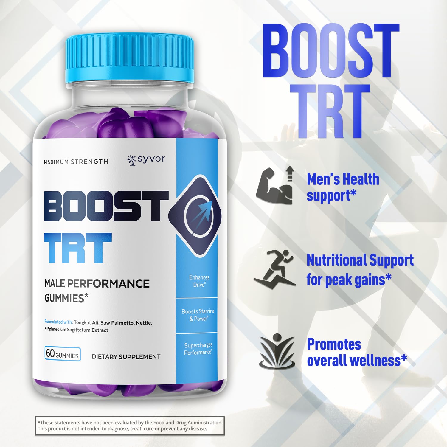 Boost TRT Gummies for Men, Official Boost TRT Male Performance Gummys with Natural Ingredients, Advanced BoostTRT Men's Gummy Supplement with Maximum Strength Premium Vitamins (60 Gummies) SyvorAu supplements