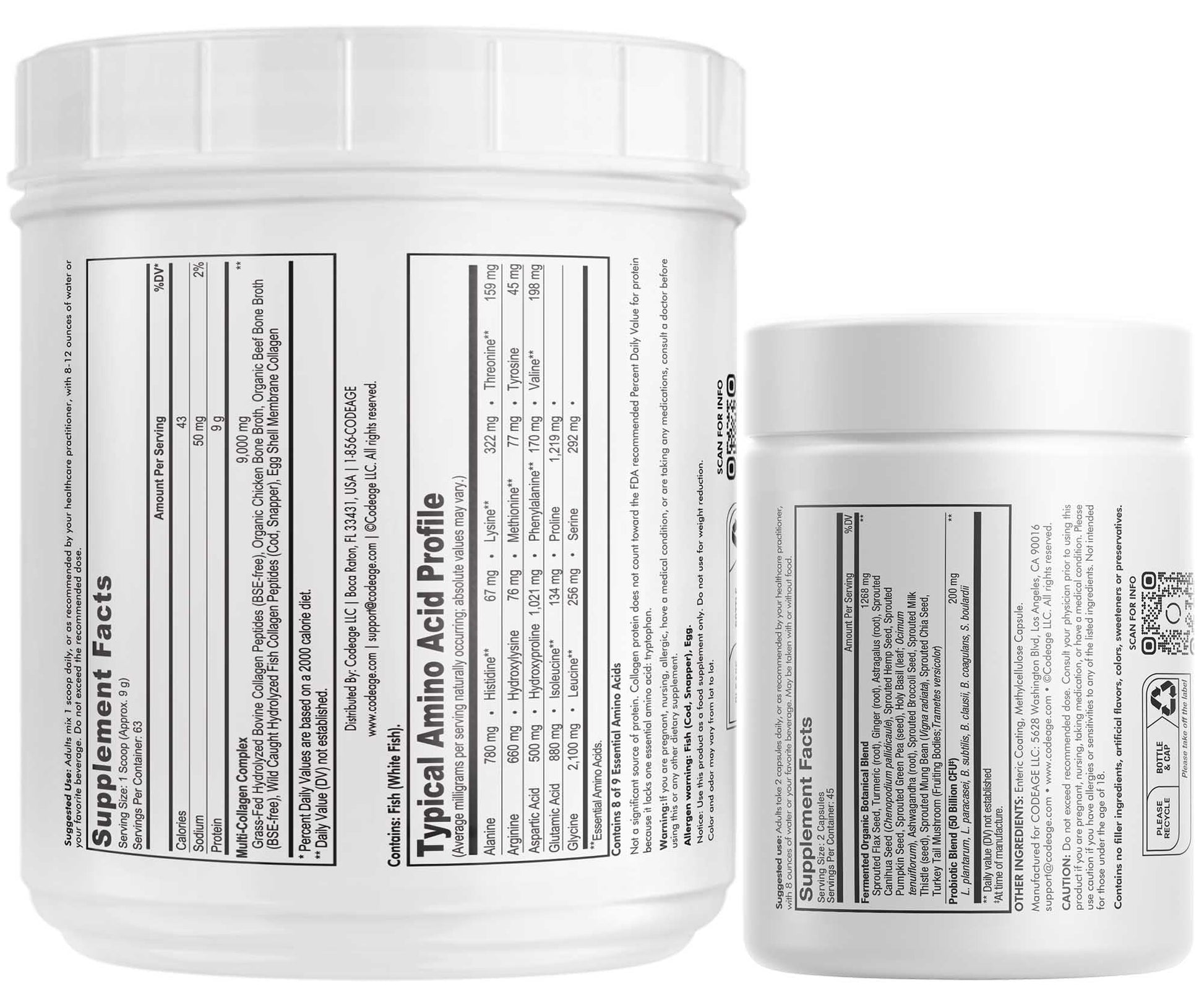 Codeage - Multi Collagen Protein + SBO Probiotics 50 Billion CFU Bundle CodeageAu supplements
