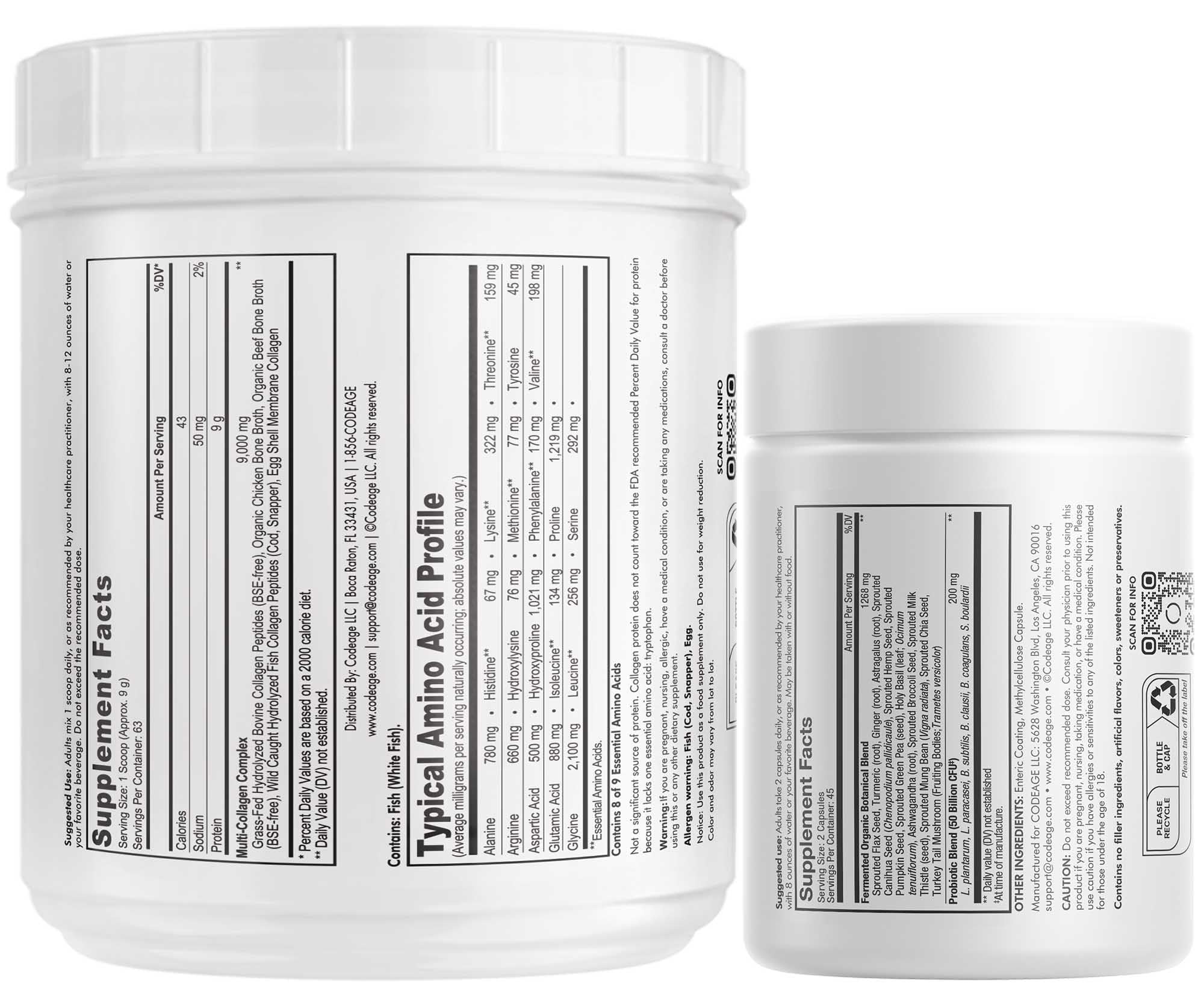 Codeage - Multi Collagen Protein + SBO Probiotics 50 Billion CFU Bundle CodeageAu supplements
