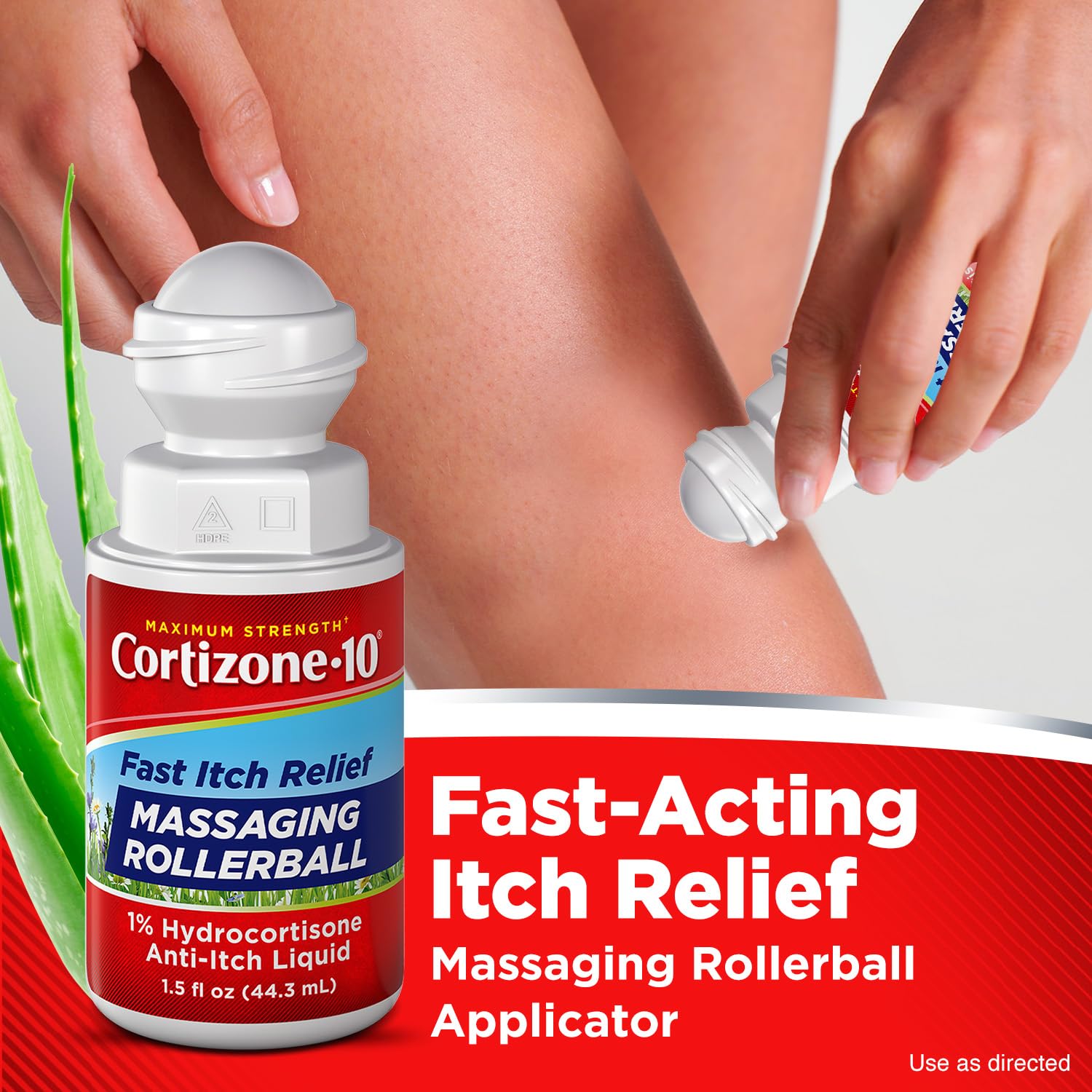 Cortizone-10 Maximum Strength Itch Relief Massaging Rollerball, 1% Hydrocortisone, Fast-Acting, Anti-Itch Liquid for Bug Bites, Rash, Eczema, Psoriasis, Poison Ivy, Oak, Sumac, 1.5 fl. oz Cortizone 10Au supplements