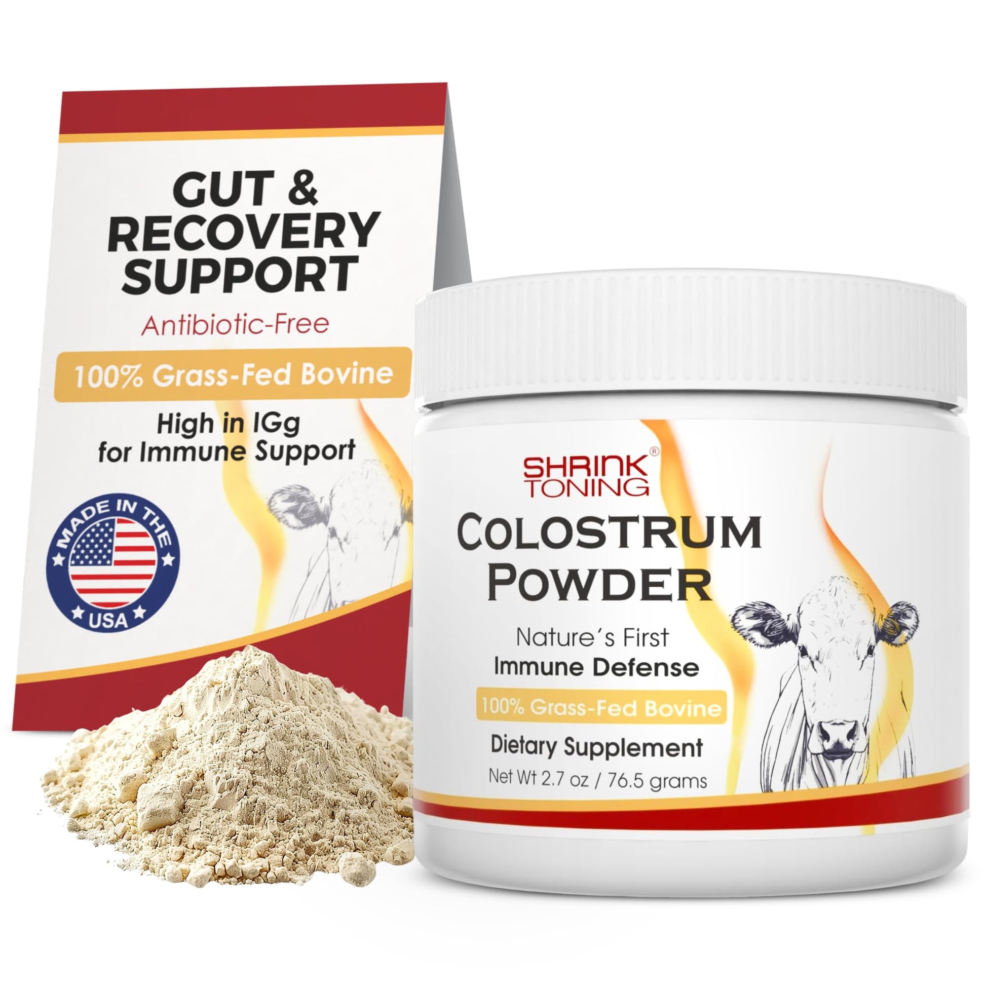Shrink Colostrum Powder 2.7 oz – Natural Bovine Colostrum Supplement for Overall Health shrinkAu supplements