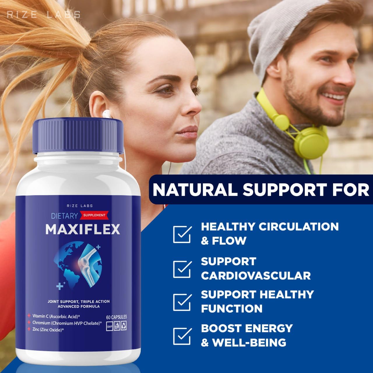 rize labs -Mexiflax All Natural Suppplement, Capsules for Joint Support, Pills for Mobility and Flexibility, Advanced Formula Supplement, Triple Action (120 Capsules) rize labsAu supplements